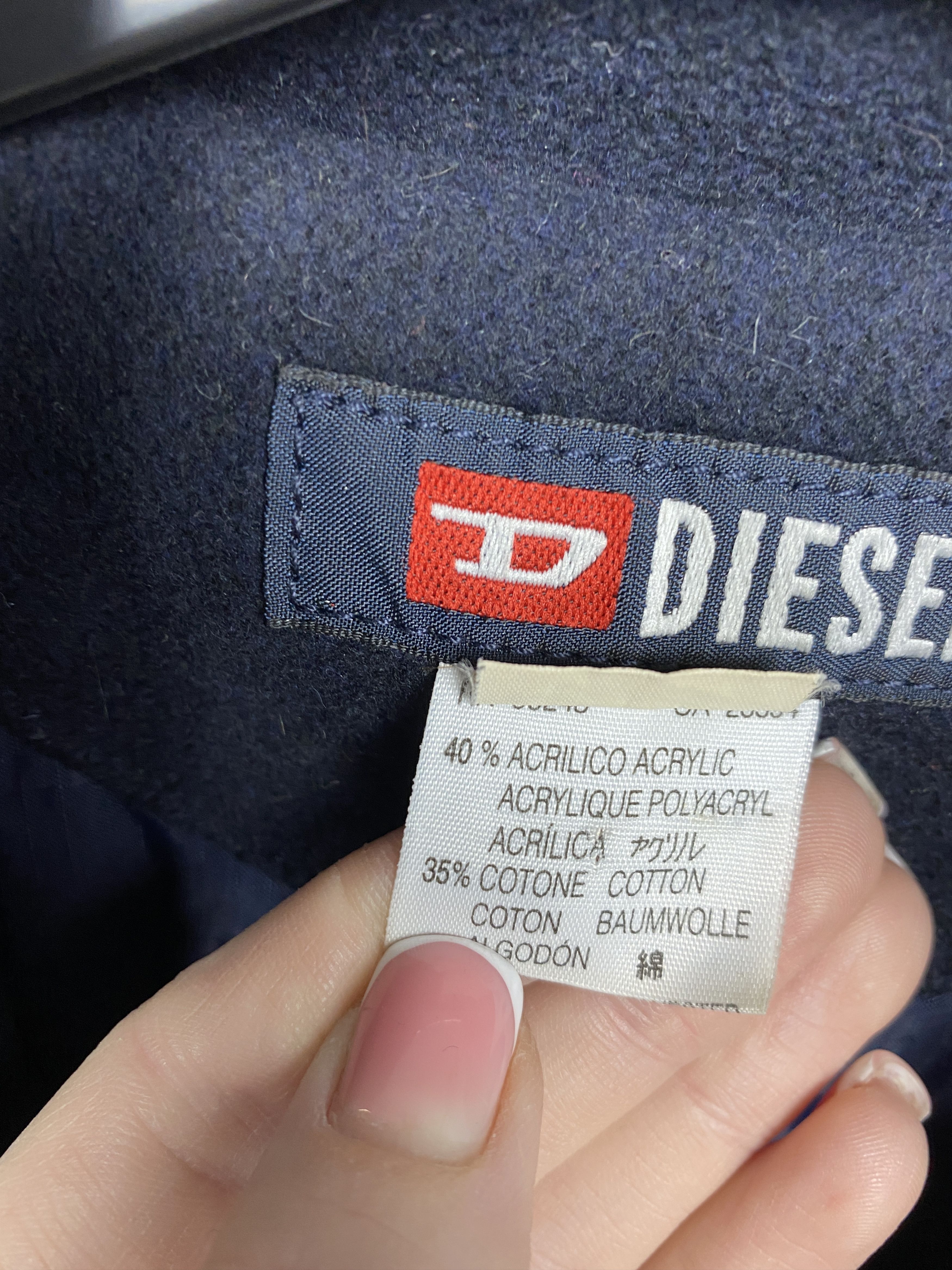 Diesel Vintage Womens Double Breasted Wool Coat Jacket