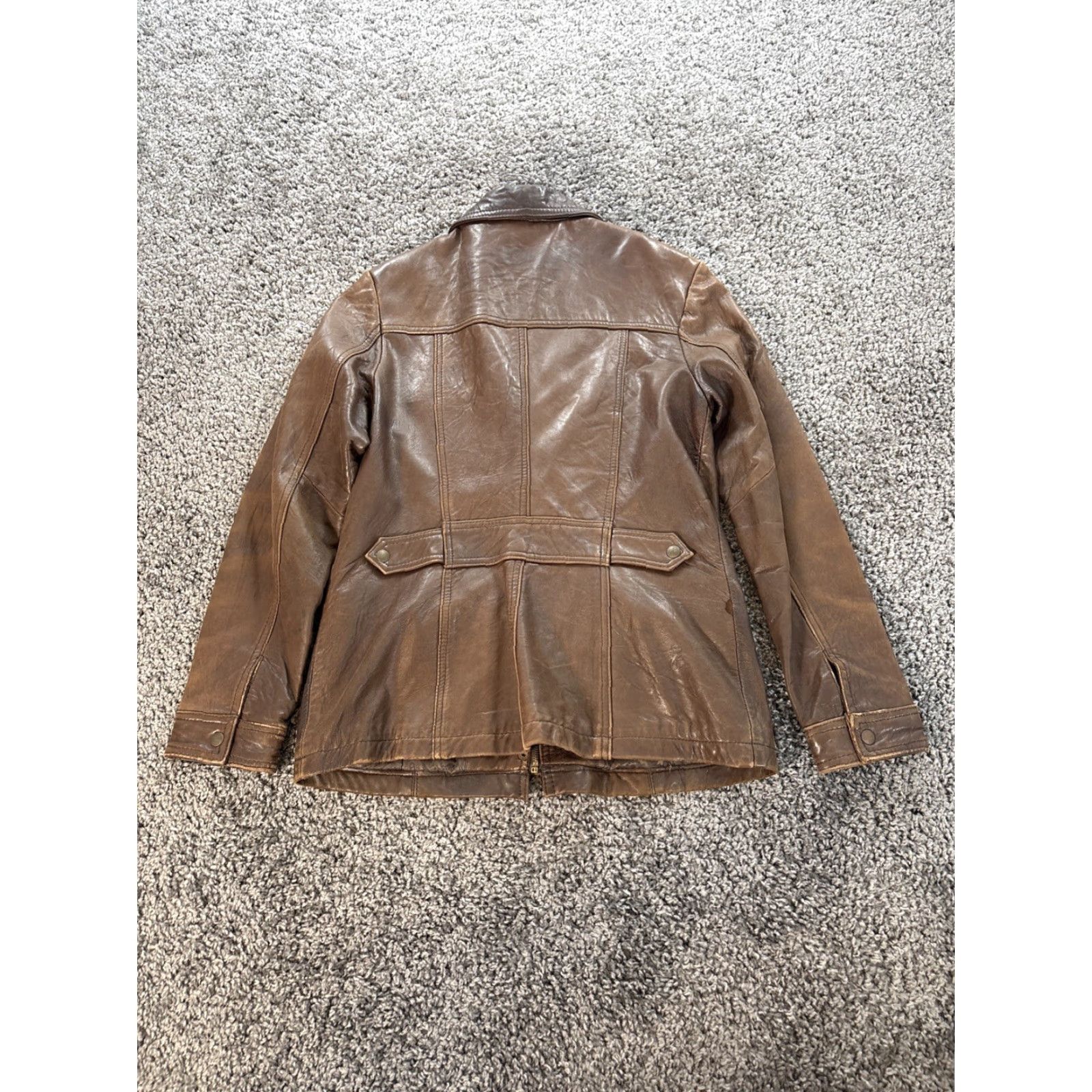 CHOCOOLATE VINTAGE Max USA Leather Jacket Mens M Brown 90s Full Zip Pocket Overcoat Leather Mens M Brown 90s Size US M / EU 48-50 / 2 - 6 Thumbnail