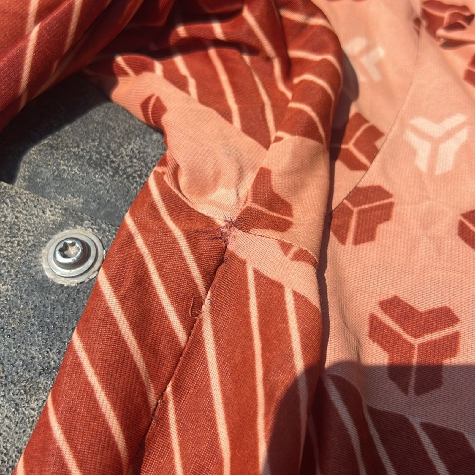 Vintage 70s Rust Salmon Geometric Disco DaggerPoint Collar Shirt XLT Size US XL / EU 56 / 4 - 10 Thumbnail