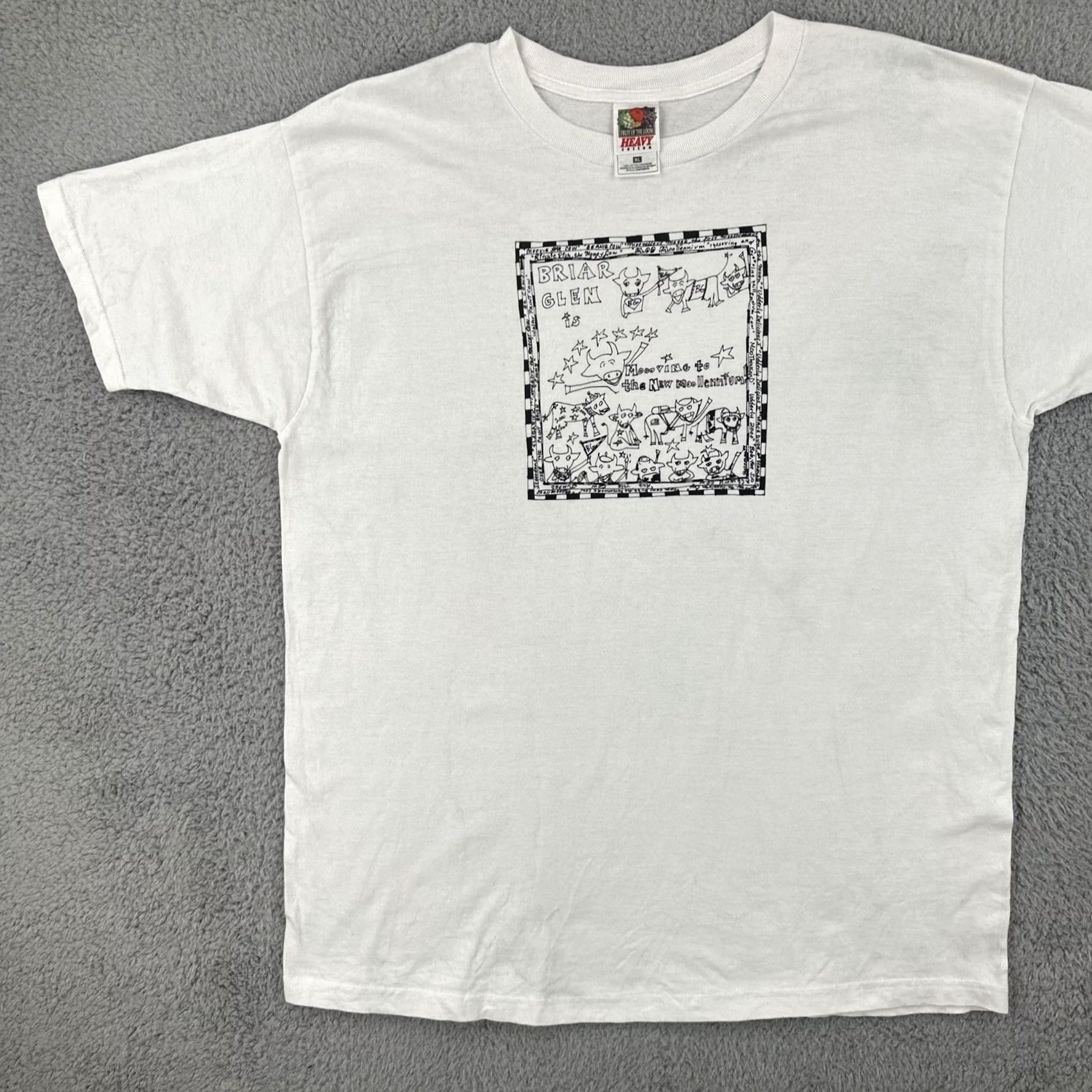 Vintage Fruit Of The Loom Shirt Mens 1XL White Briar Glen Elementary Y2K Moo T 90s, Men's — image 4 of 6
