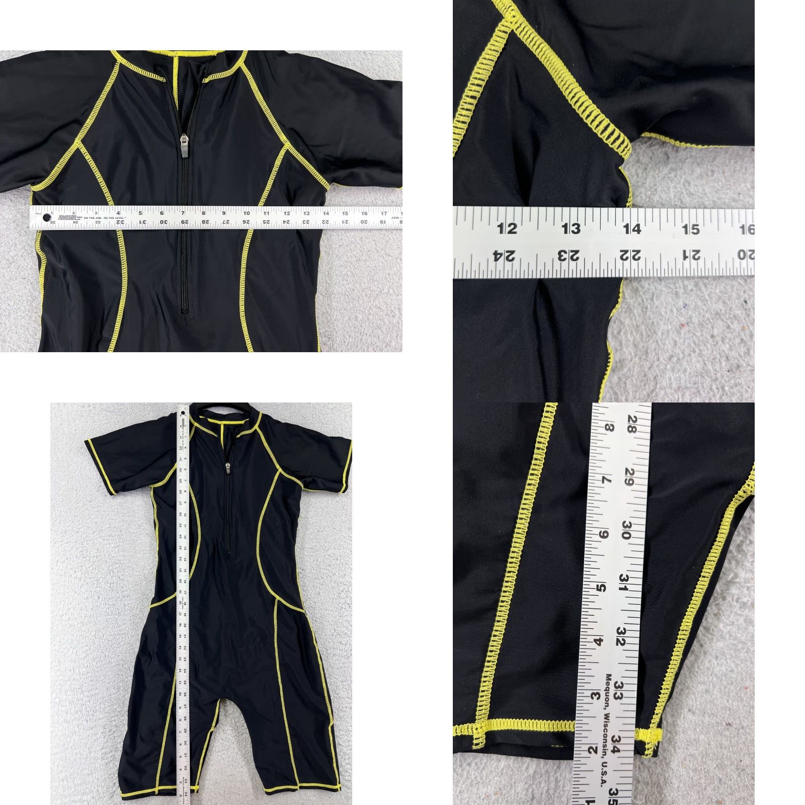 Vintage ROSKIKI Swimsuit One Piece Women's Black Short Sleeve Sports Nylon Logo Size M Size 32" / US 10 / IT 46 - 8 Thumbnail