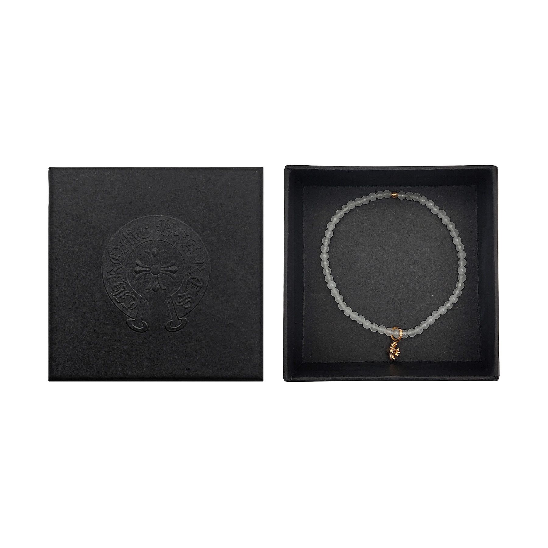 Chrome Hearts Chrome Hearts 4mm White 22K Gold Cross Beaded Bracelet Size ONE SIZE - 4 Thumbnail
