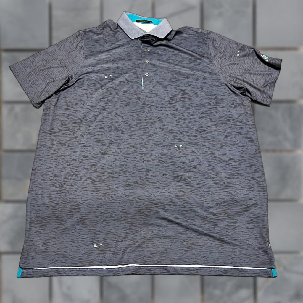 Greyson Masters Golf Polo Shirt Mens XXL Sleeve Logo All Over Print Performance