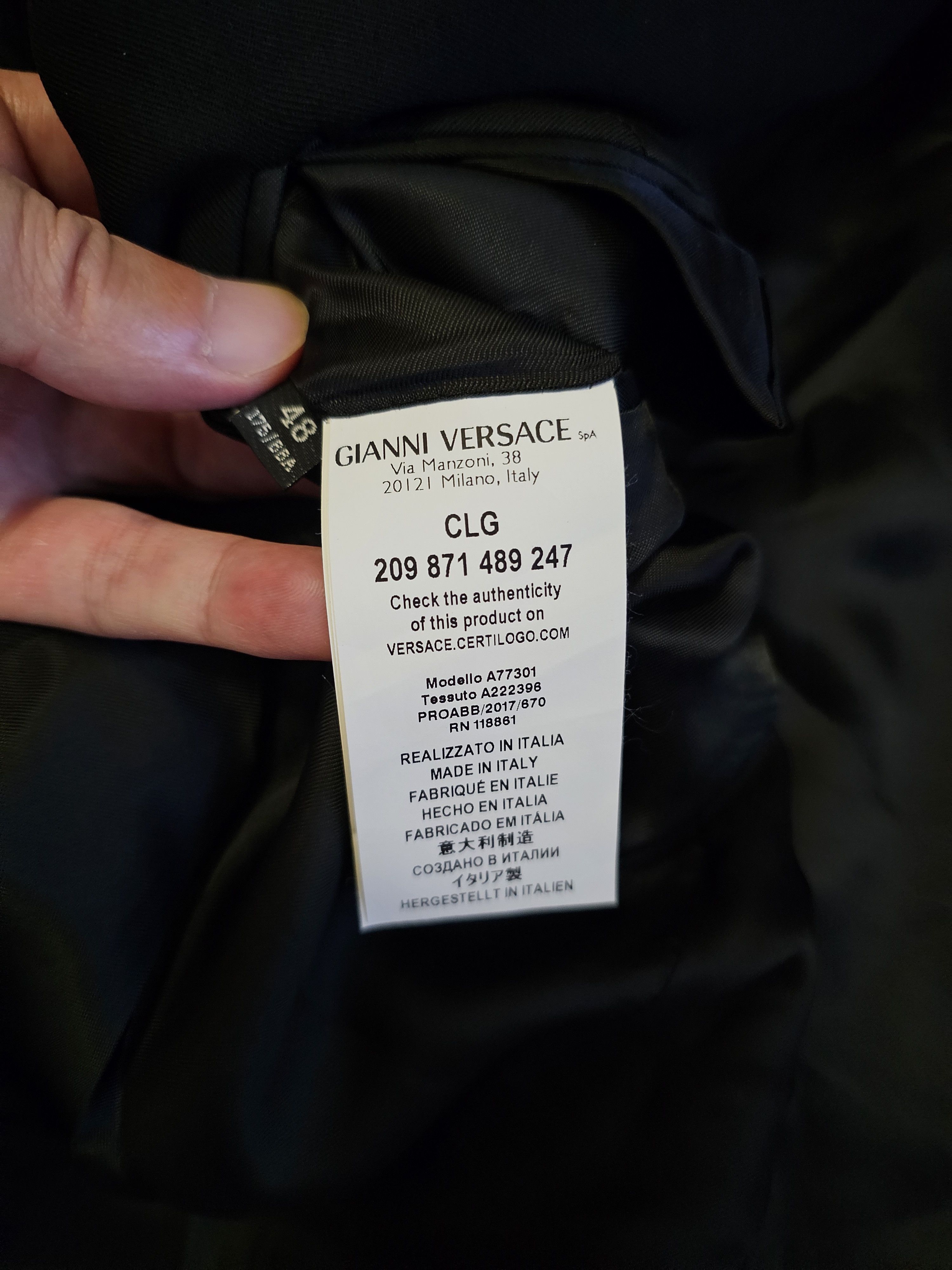 Versace Versace Men's Wool Suit Jacket Size 48 Size 48R - 6 Thumbnail