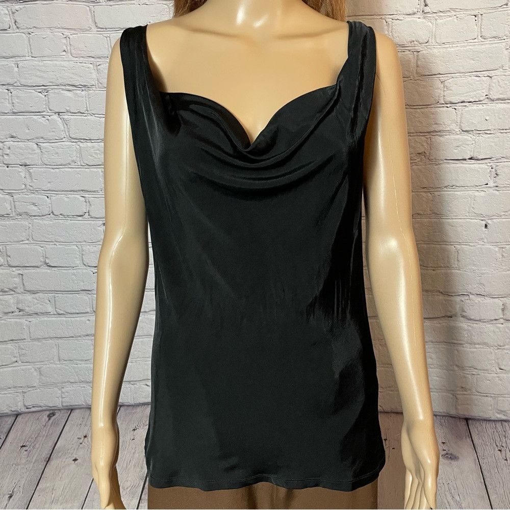 Iceberg Iceberg Black Cowl Neck Viscose Sleeveless Tank Top Made In Size L / US 10 / IT 46 - 9 Thumbnail