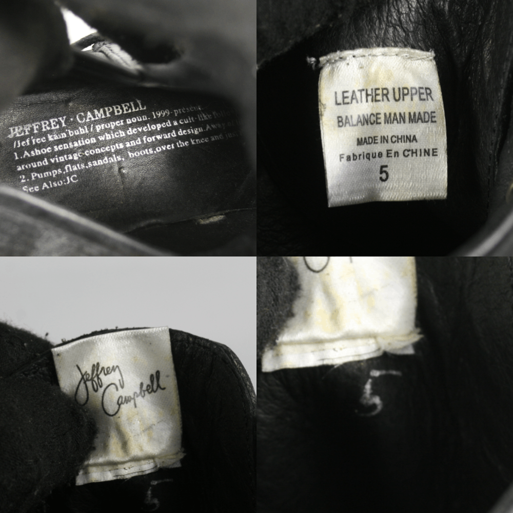 Jeffrey Campbell 00S Combat Y2K Leather Open Heel Boots Size US 5 / IT 35 - 10 Thumbnail
