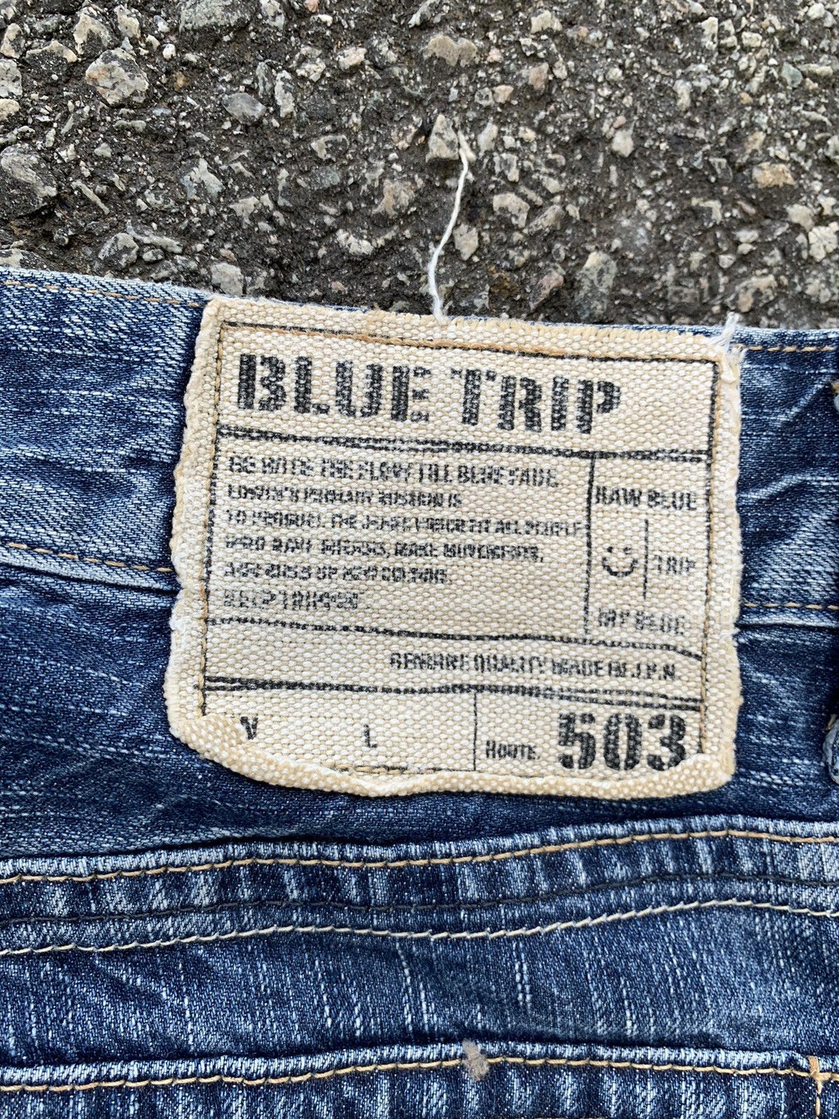 Japanese Brand FLARE💥EDWIN 503 FADED & RUSTY DISTRESSED DENIM Size US 35 - 13 Thumbnail