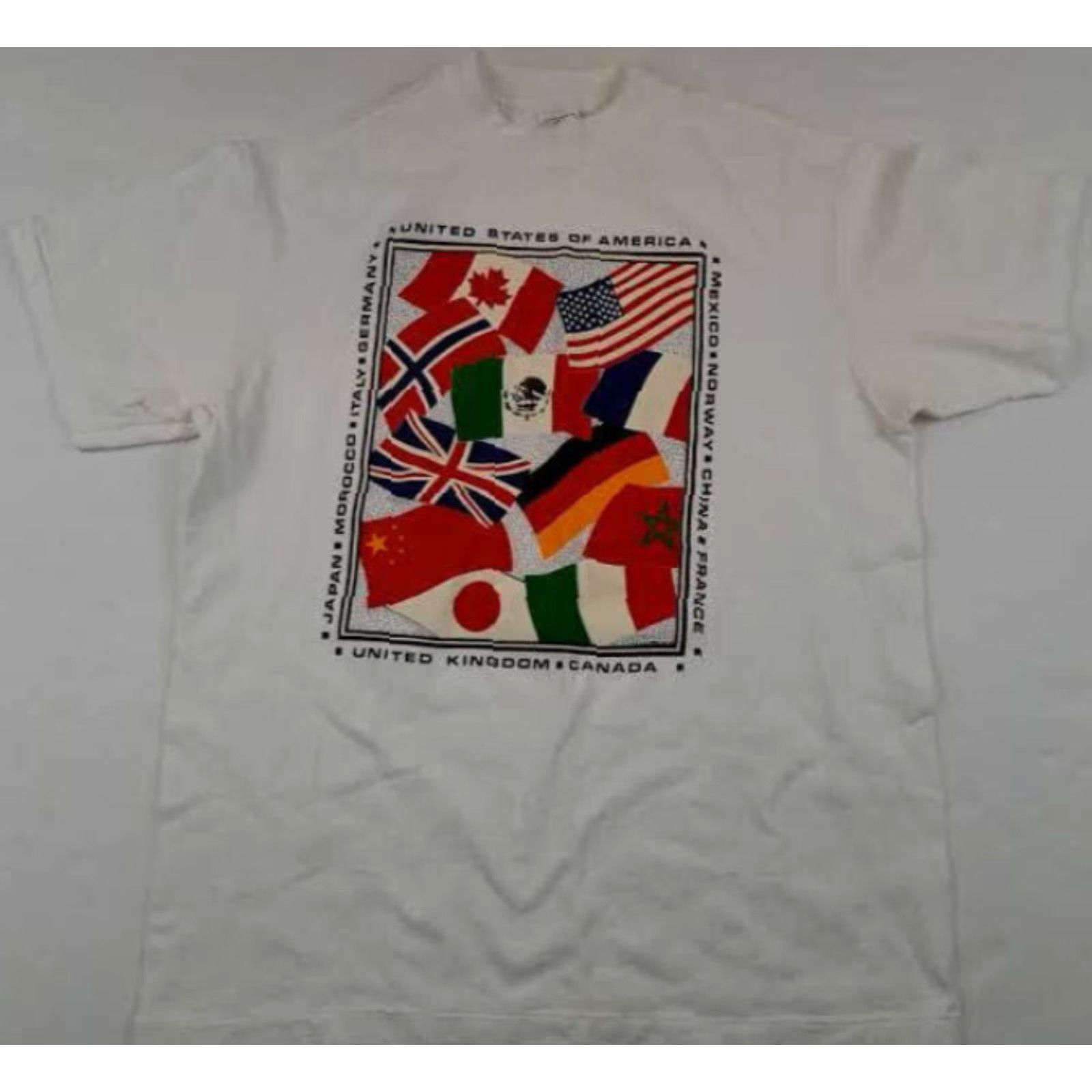 Delta Delta T-Shirt Shirt Mens Large White USA Flags Print Puffy World Canada Japan Many More Delta Large White USA Shirt Mens L Size US L / EU 52-54 / 3 - 5 Thumbnail