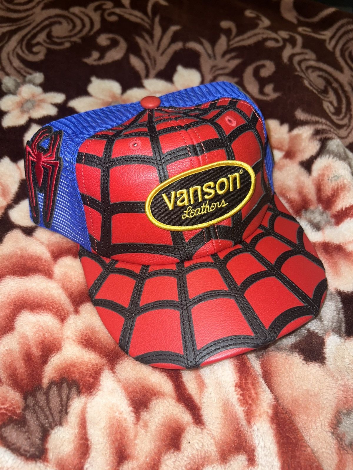 Supreme × Vanson Leathers Supreme Spiderman Vanson Hat | Grailed