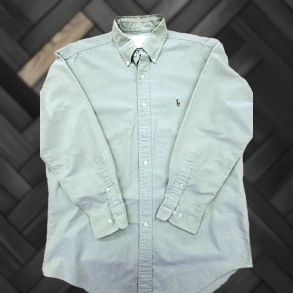 Polo Ralph Lauren VINTAGE Polo RL Yarmouth Oxford Light Blue Dress Shirt 15.5x32/33 Mens Size 42R - 1 Thumbnail