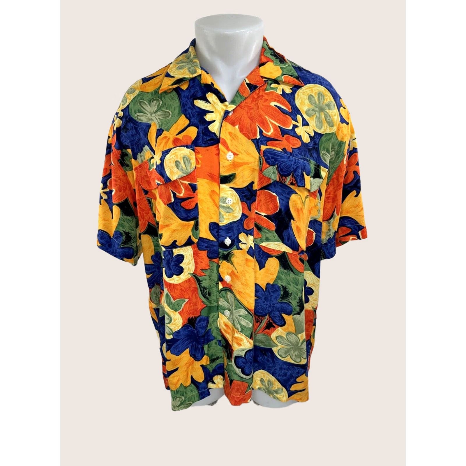 ALOHAS JACK LIPSON Abstract Floral Colorful Hawaiian Aloha Mens L Shirt - Button-Up Short Sleeve Multicolor 90s Womens Mens Boys Girls Size US L / EU 52-54 / 3 - 1 Thumbnail