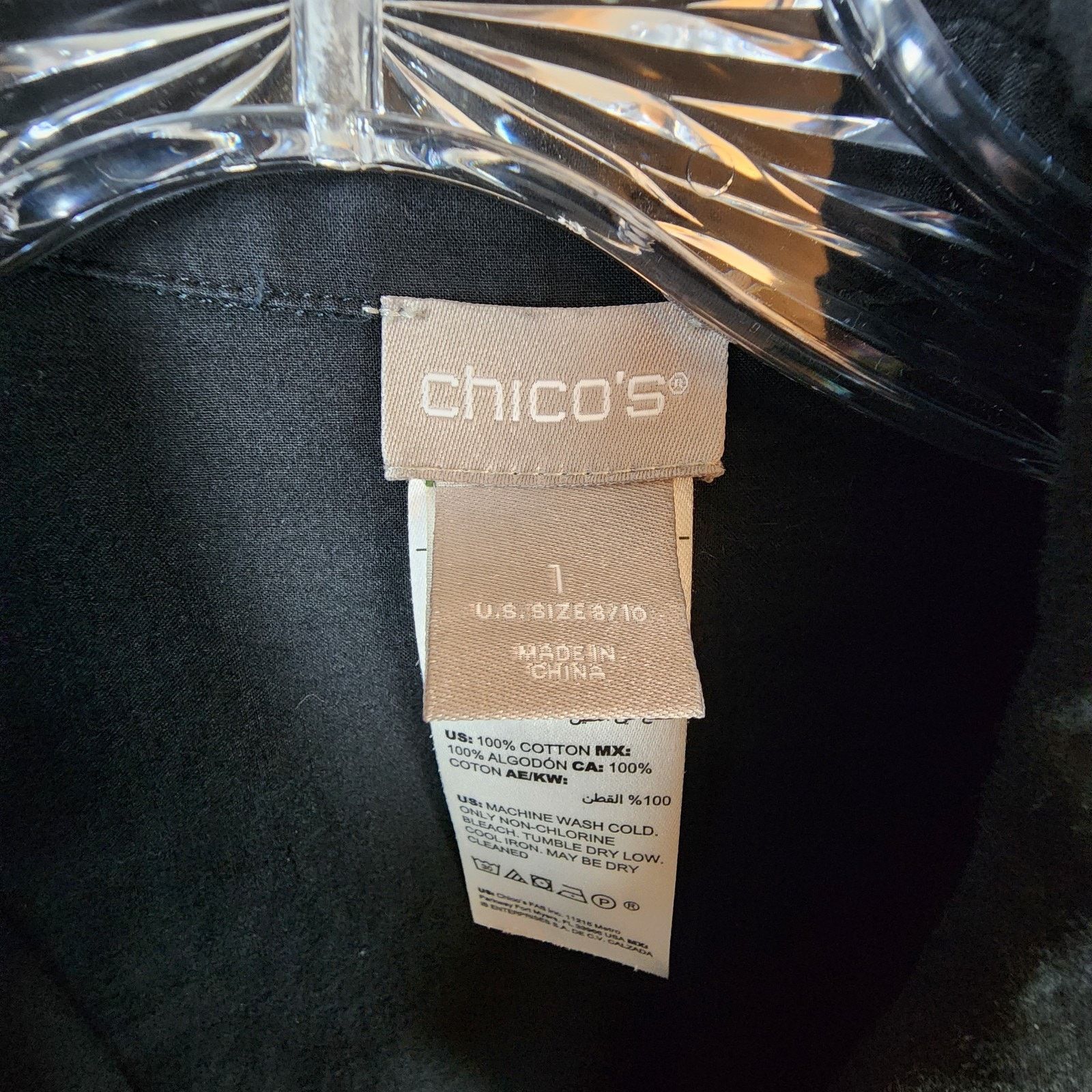 Chicos Chico’s Eyelet Embroidered Blouse Women Size 8/10 Black Size M / US 6-8 / IT 42-44 - 9 Thumbnail