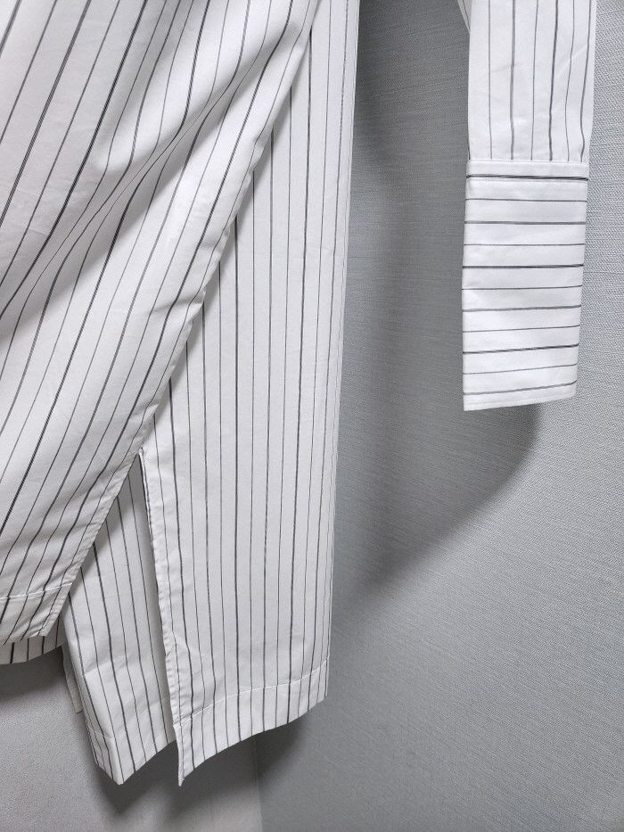 Neil Barrett NEIL BARRETT STRIPED MEN'S LOOSE FIT ASYMMETRIC DRESS Size S / US 4 / IT 40 - 7 Thumbnail