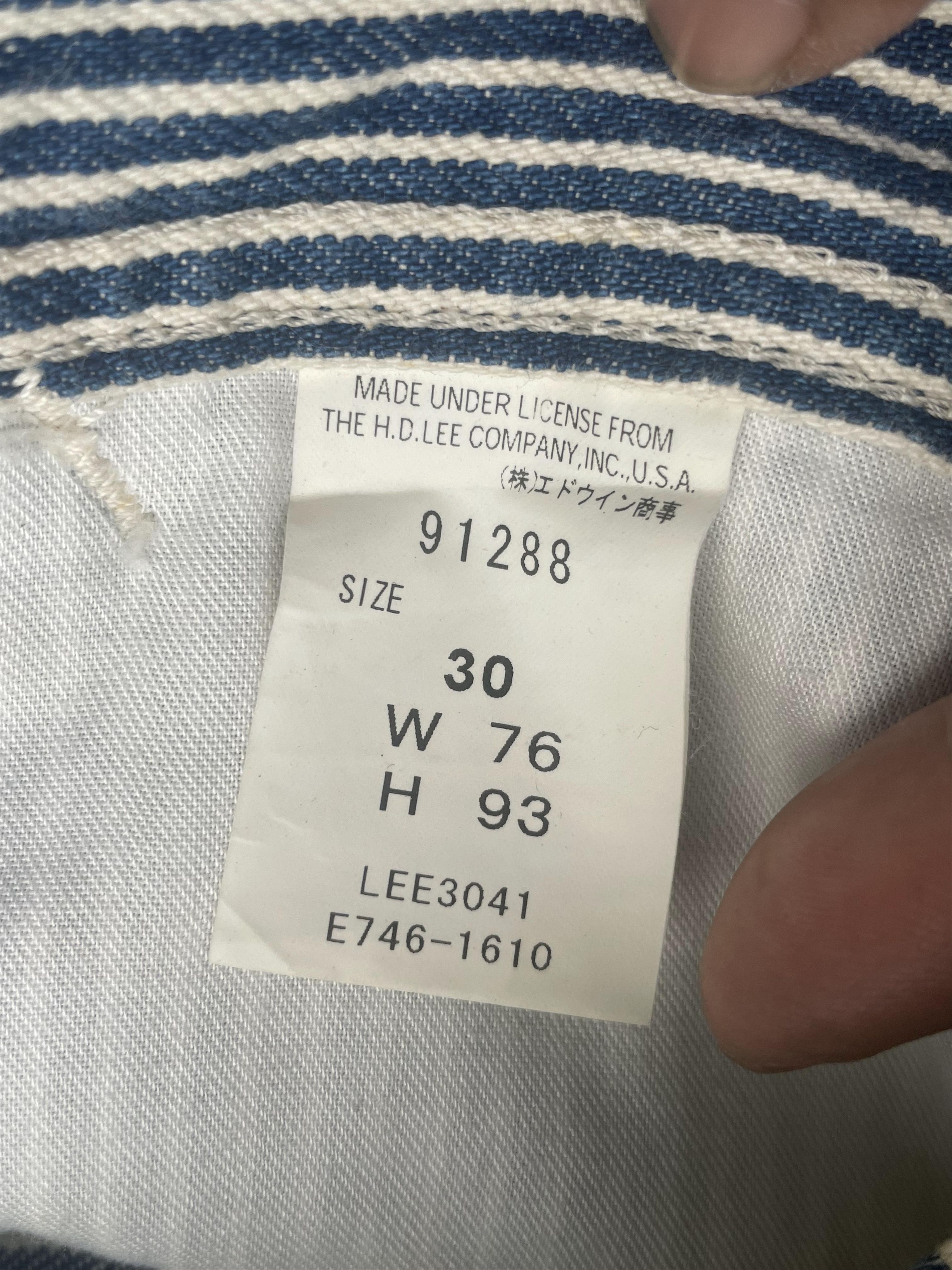 Japanese Brand Vintage Lee Hickory Workers Denim Size US 31 - 9 Thumbnail