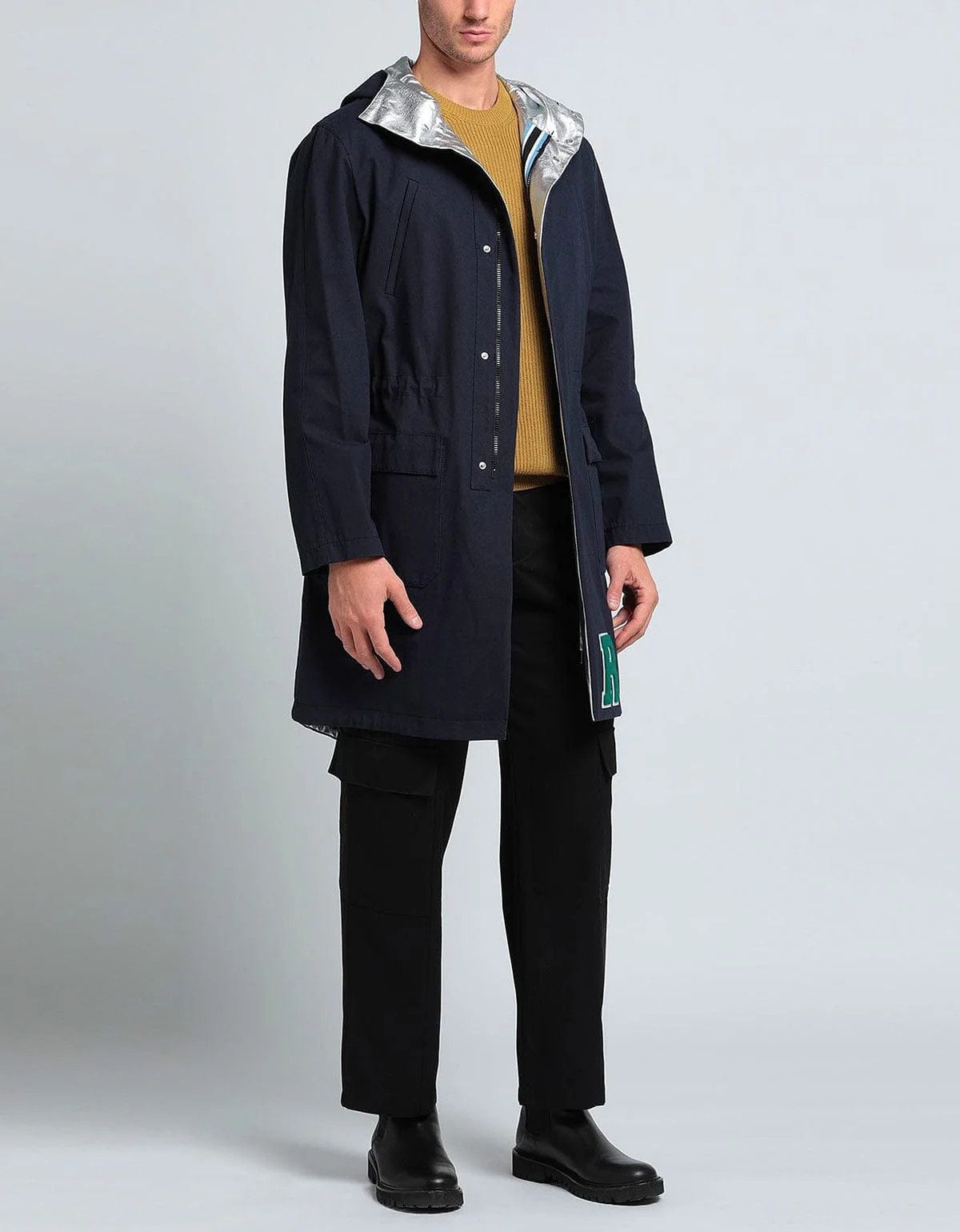 Raf Simons o1y0325 Logo Parka in Midnight Blue Size US M / EU 48-50 / 2 - 3 Thumbnail