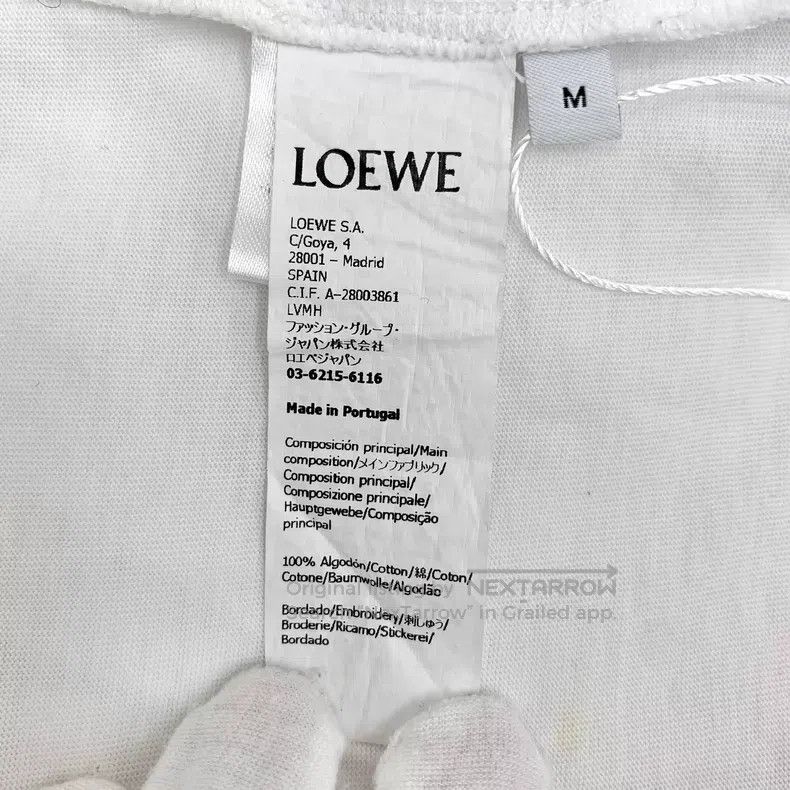 Loewe Loewe White logo embroidered cotton round neck short sleev Size US M / EU 48-50 / 2 - 6 Thumbnail