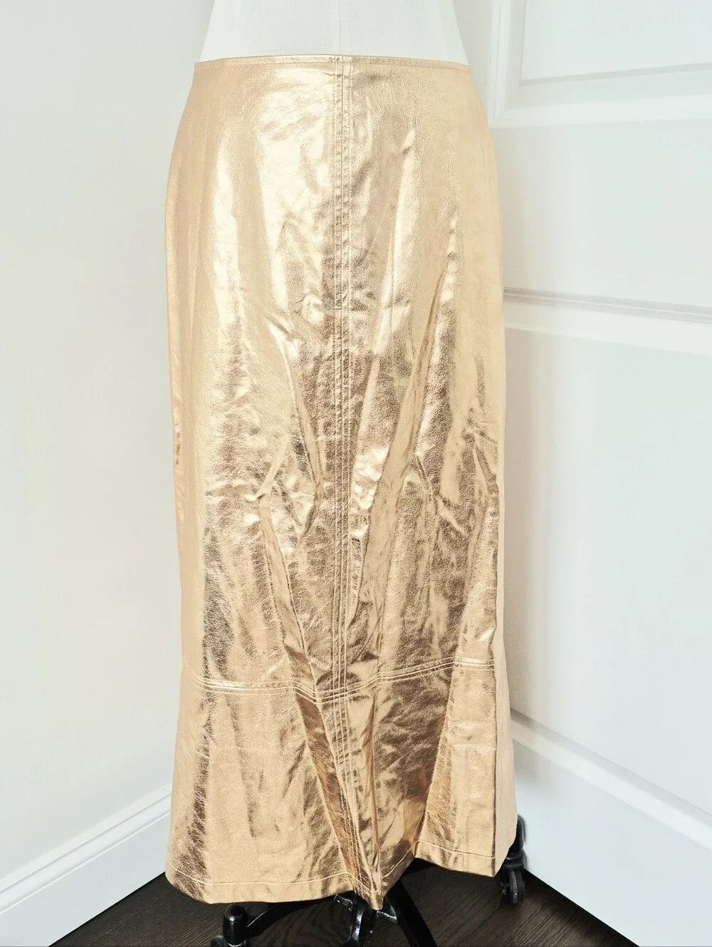 Other Tuckernuck x India Hicks Rose Gold Metallic London Skirt NWT Size 32" / US 10 / IT 46 - 8 Thumbnail