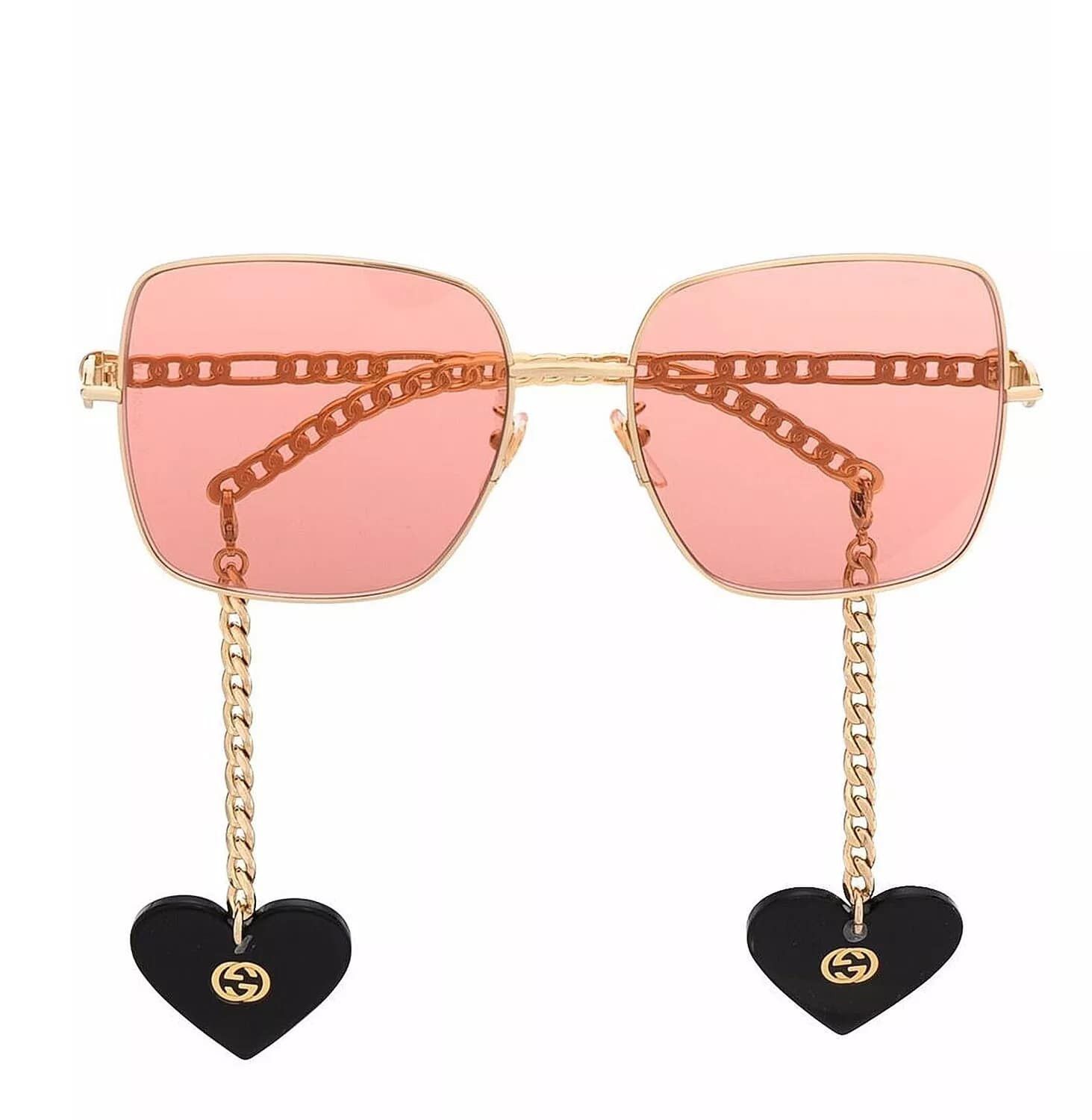 Gucci GUCCI GG0724S CHAIN 0724 Gold Orange Sunglasses 005 Size ONE SIZE - 13 Thumbnail