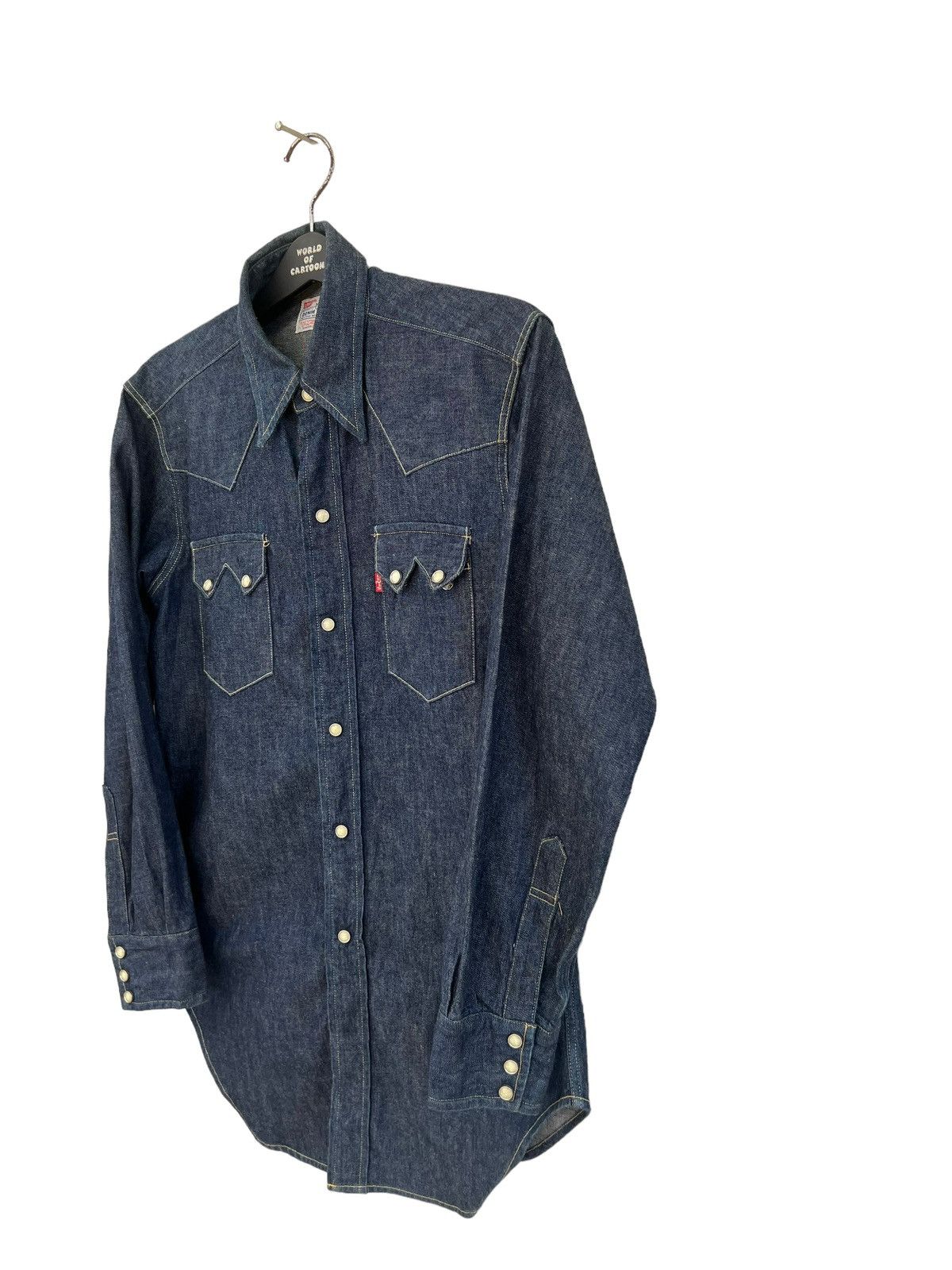 Levi's × Levi's Vintage Clothing Vintage 90s Levi’s LVC Big E Denim Western Shirt Short Horn Size US M / EU 48-50 / 2 - 9 Thumbnail