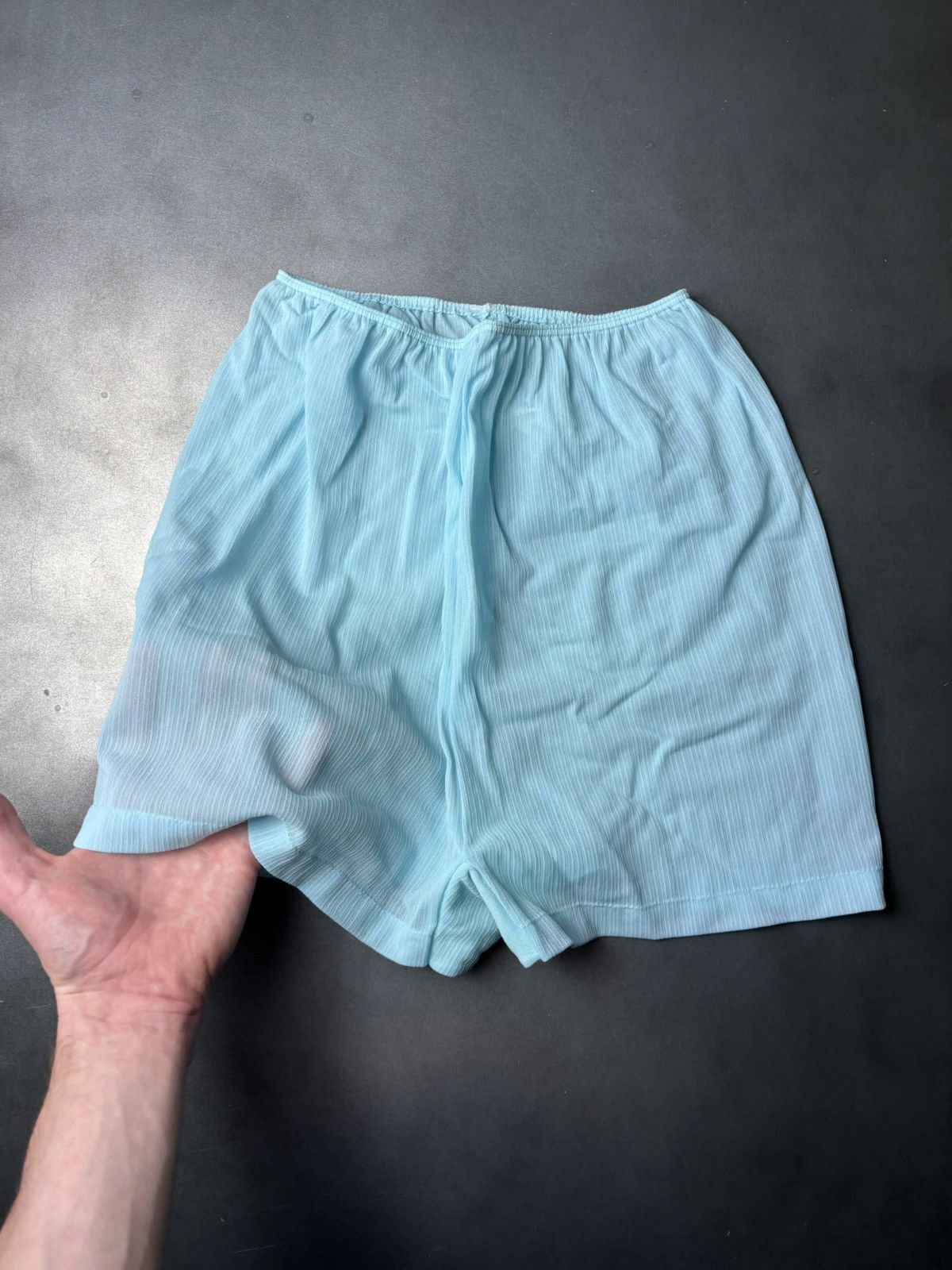 Marks & Spencer × Vintage 1960s Chiffon Boxers 70s Vintage Sheer Shorts Lace Panties Size ONE SIZE - 1 Thumbnail