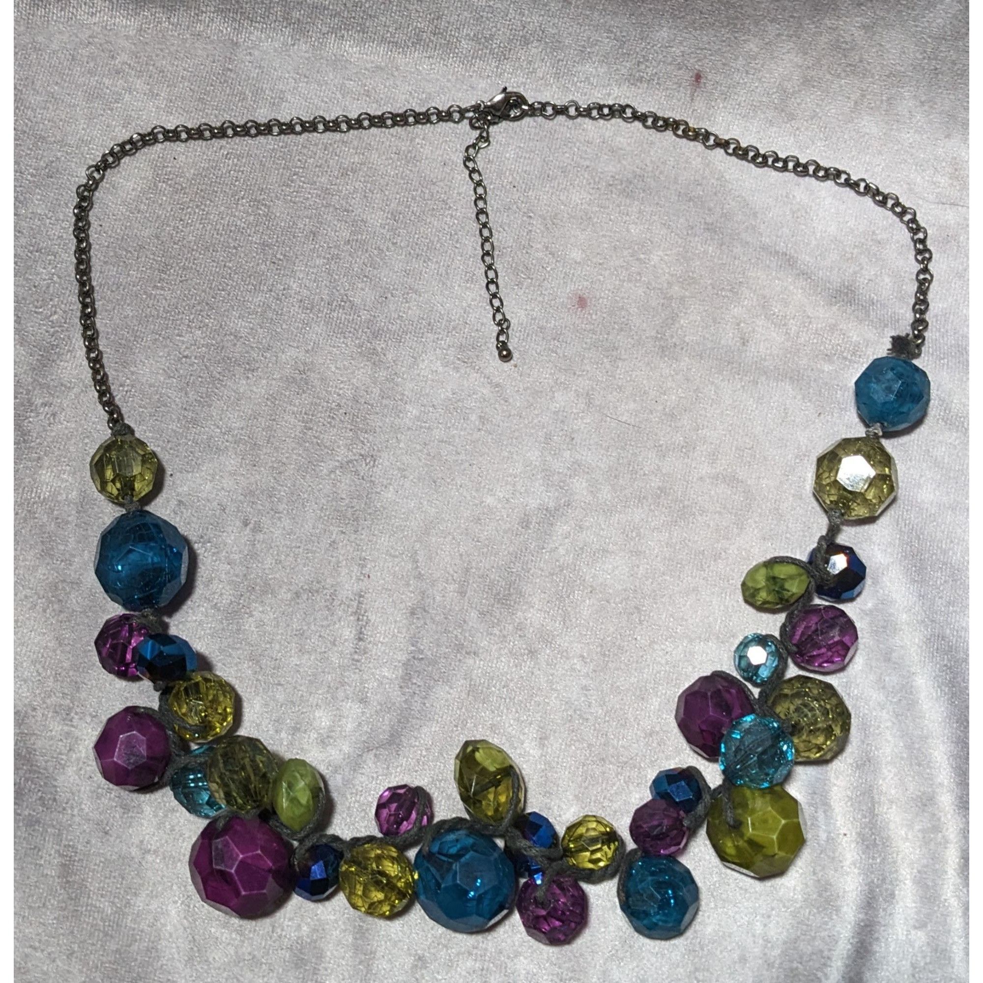 Other Chunky Cool Tone Rainbow Beaded Necklace Size ONE SIZE - 12 Thumbnail
