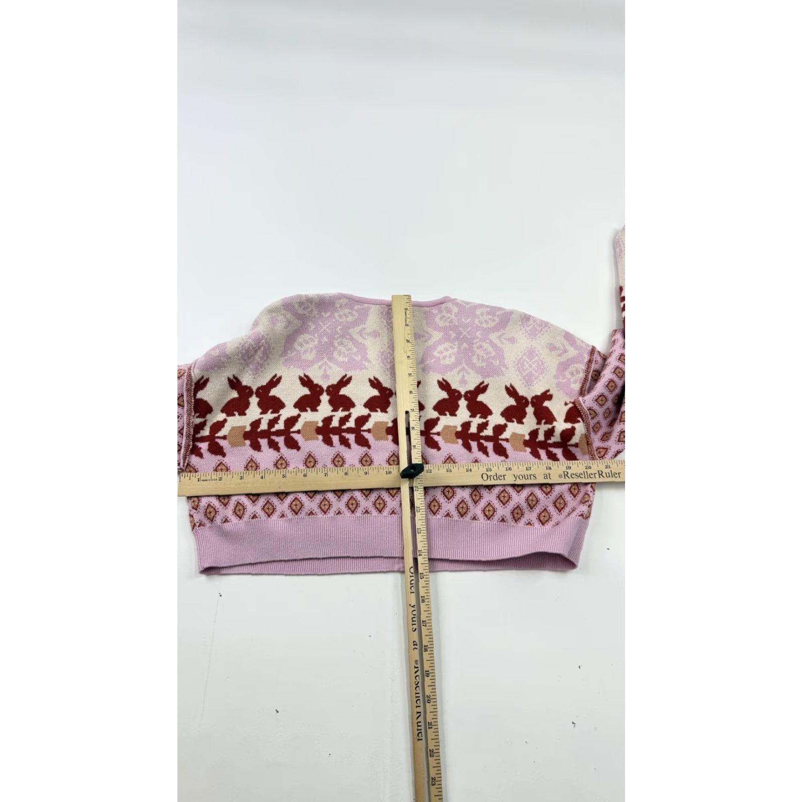 Free People Free People Cardigan Sweater Womens XS Purple Bunny Fair Isle Cropped Knit Size XS / US 0-2 / IT 36-38 - 6 Thumbnail