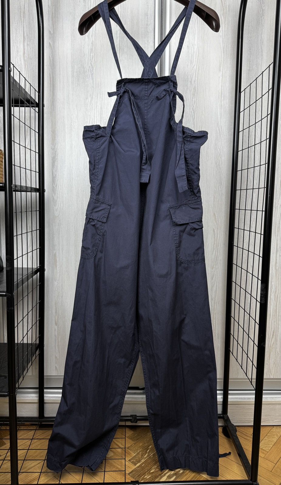 Monitaly navy blue cotton made in USA overall size S