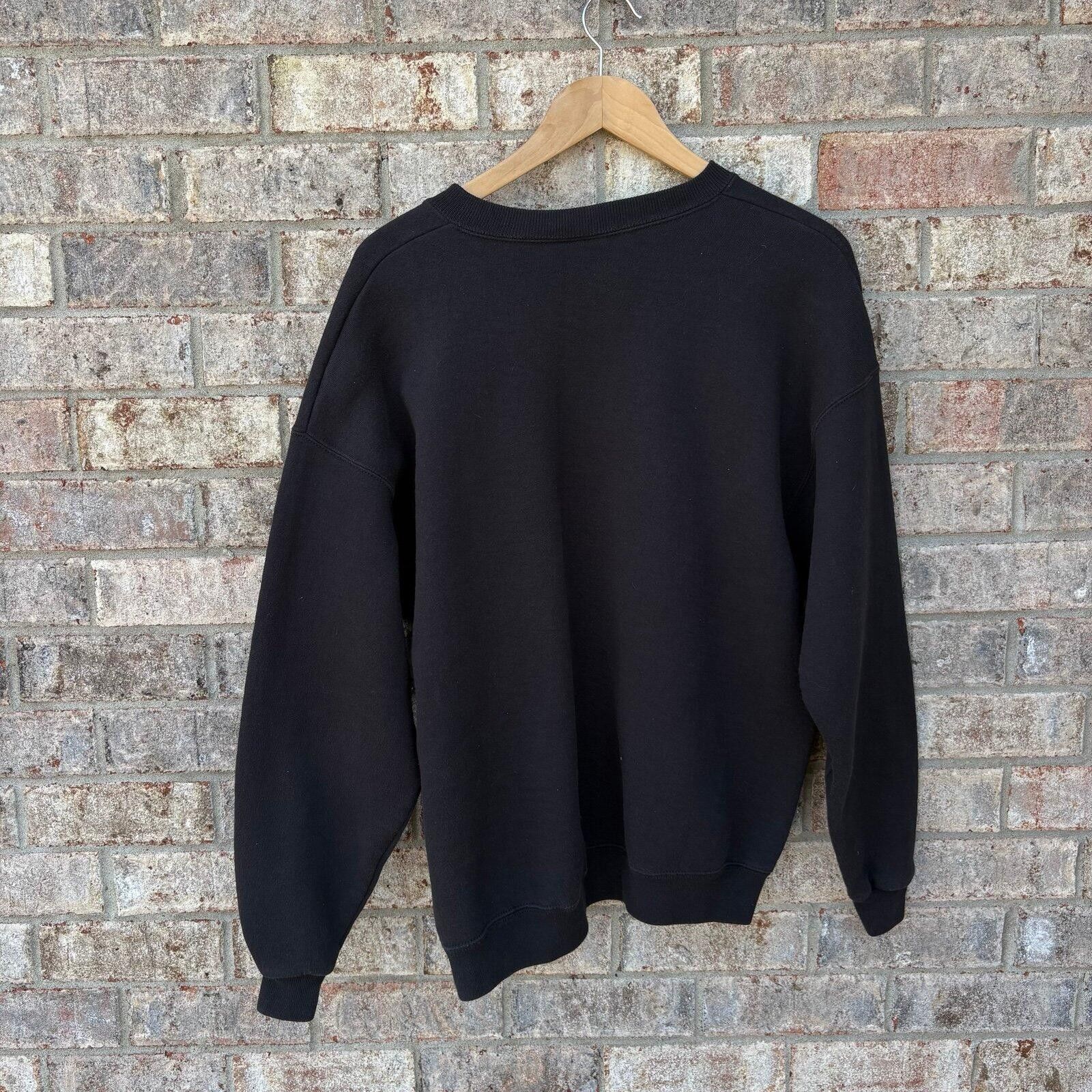 Tultex Vintage 80s Essential Blank black sweatshirt Size US XL / EU 56 / 4 - 3 Thumbnail