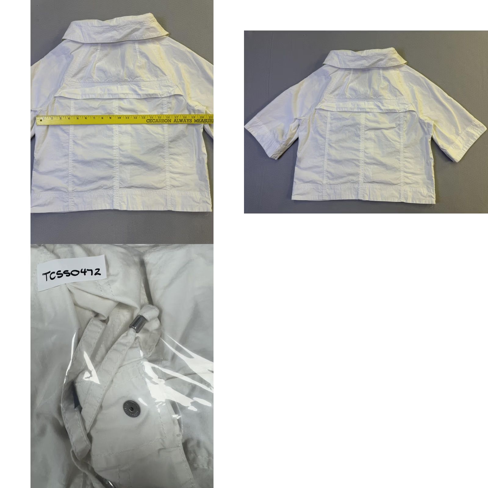 Nine West Nine West Jeans Jacket Womens Large White Twill Snap Front 3/4 Sleeve Short Size 36" / US 14 / IT 50 - 9 Thumbnail