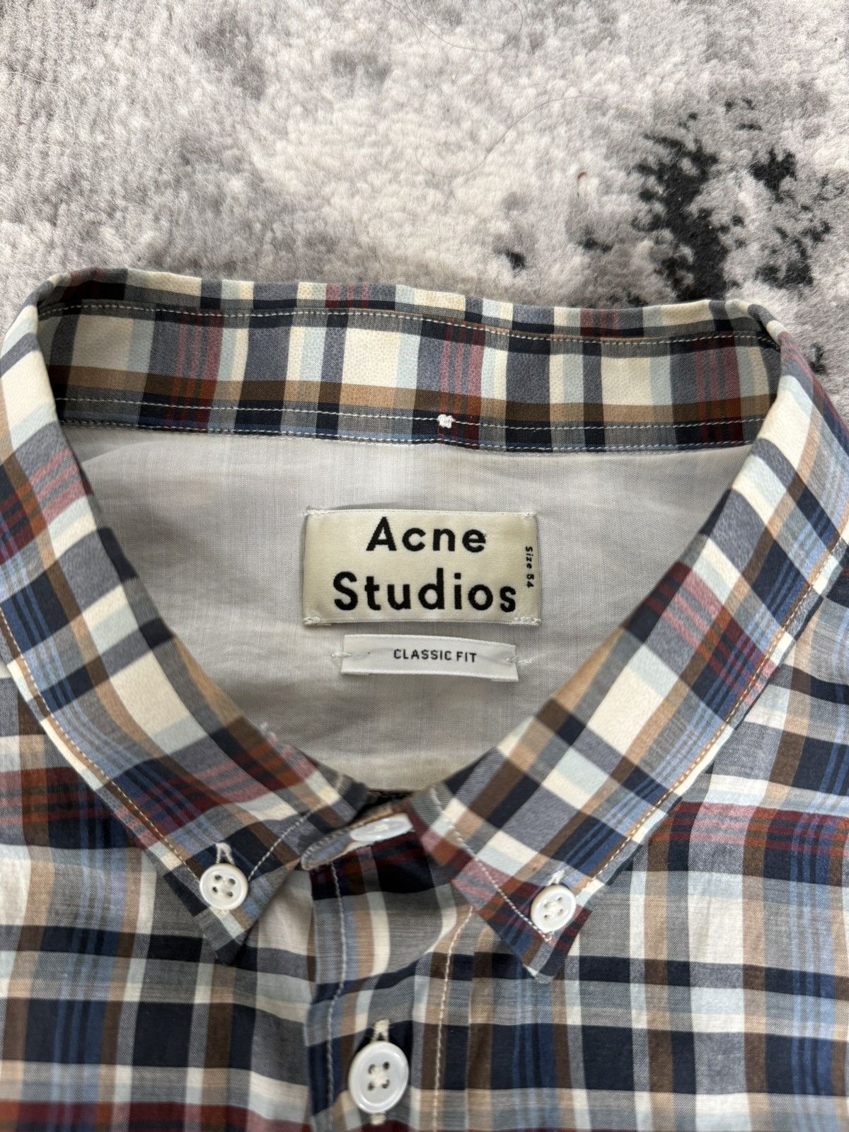 Acne Studios Acne Studios Isherwood PSS15 Checkered Button Up Shirt Size US L / EU 52-54 / 3 - 5 Thumbnail