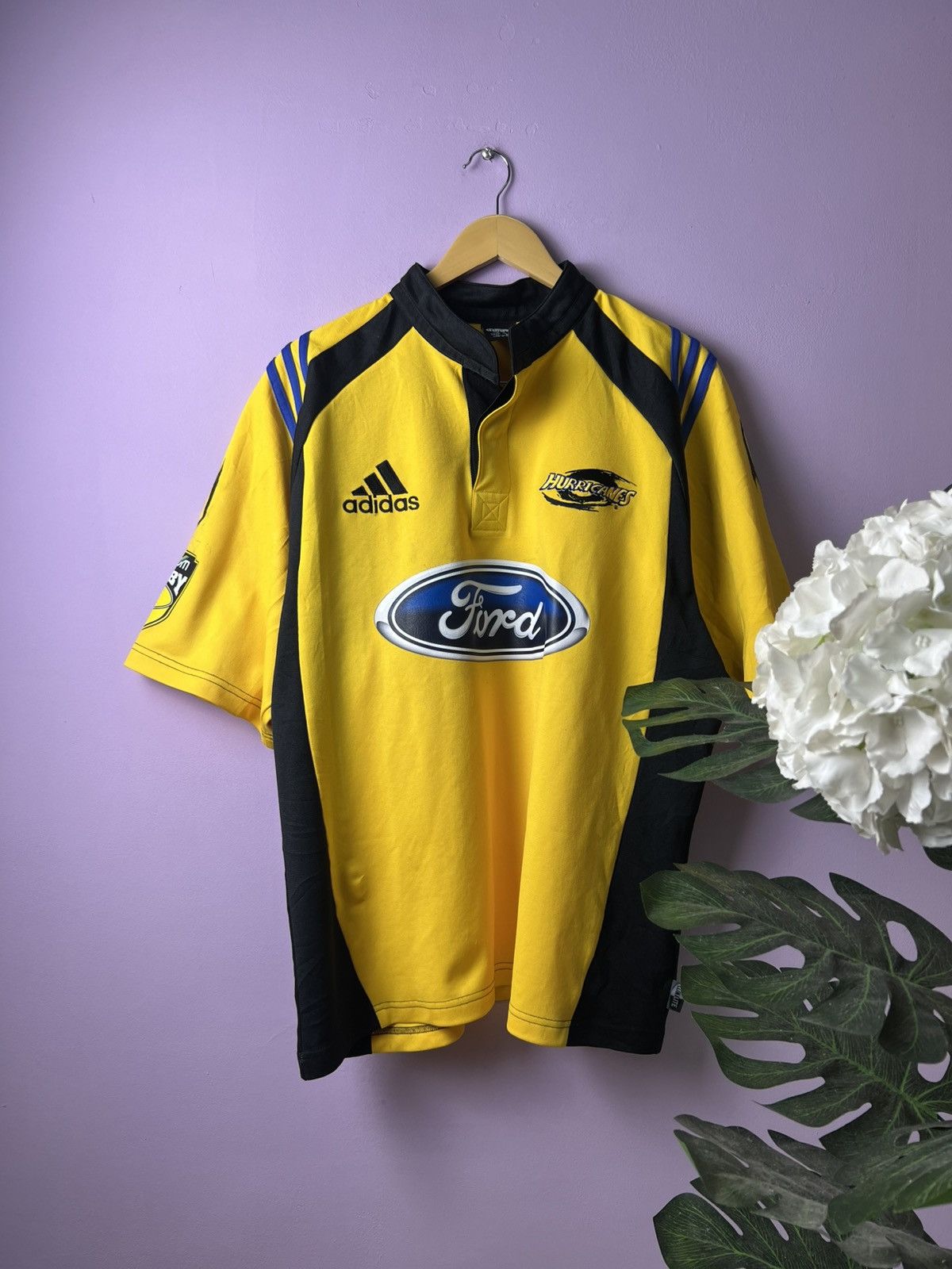 Adidas 🔥Vintage 2000s Hurricanes Rugby Super 12 Jerseys Size US L / EU 52-54 / 3 - 2 Thumbnail