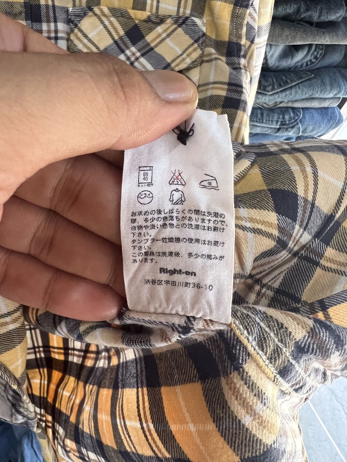 Japanese Brand 🔥Distressed Back Number X Rough X Plaid Flannel Size US M / EU 48-50 / 2 - 14 Thumbnail