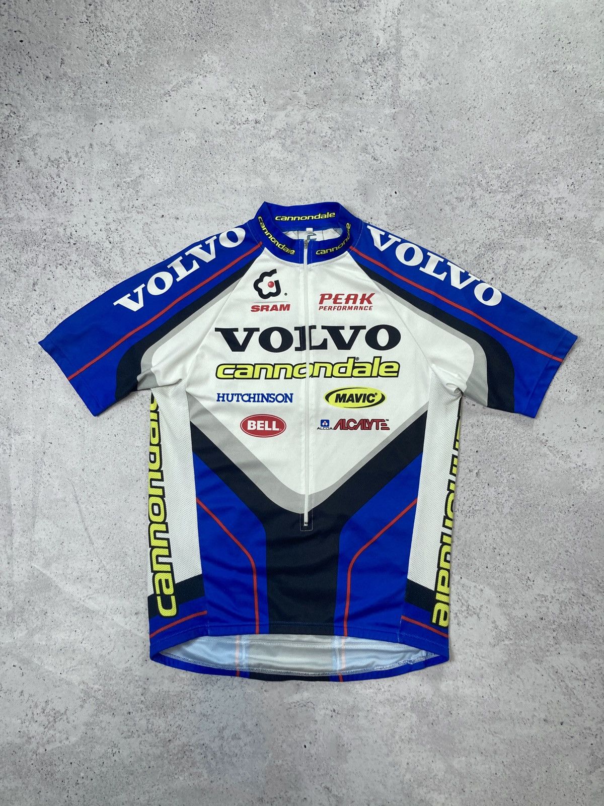 Pre-owned Bicycle X Racing Vintage Cannondale Volvo 3/4 Zip Road Cycling Jersey Shirt In Multicolor