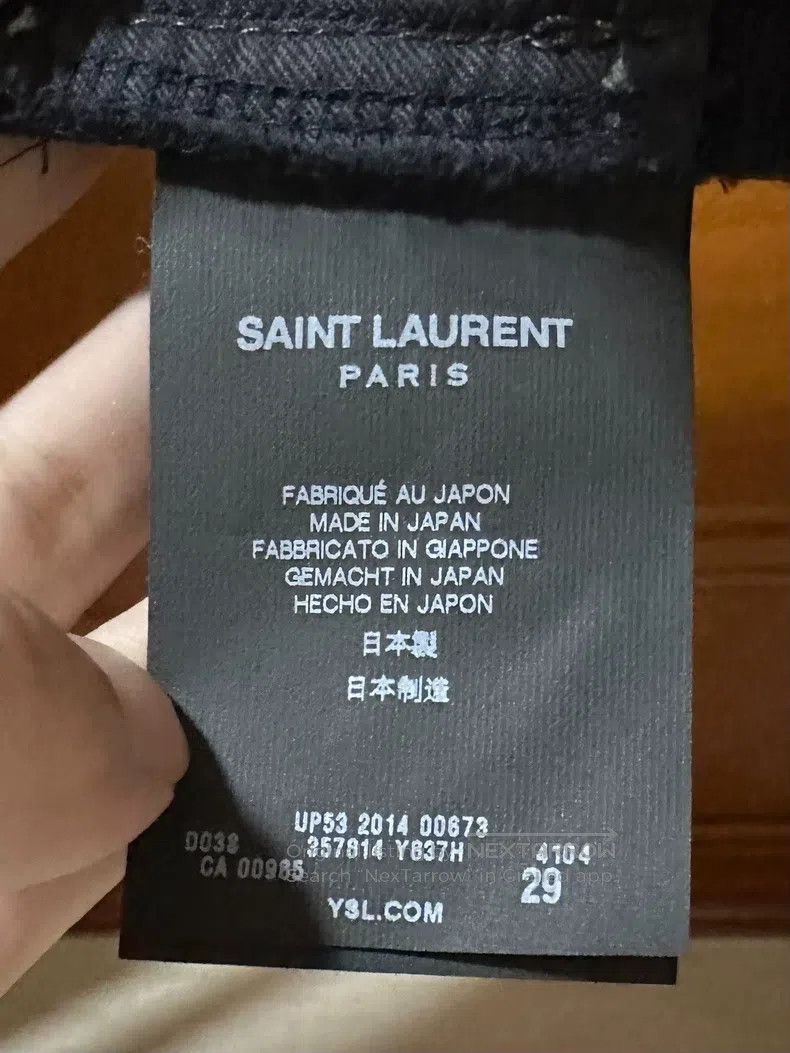 Saint Laurent Paris Saint Laurent Paris Black Oil Stain Destroyed Denim Pants Size US 29 - 3 Thumbnail