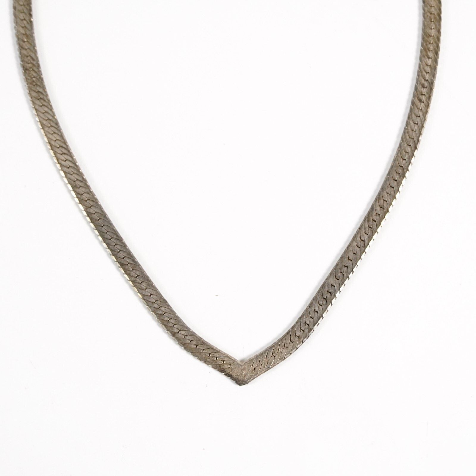 Other Vintage 925 Sterling Silver Flat Herringbone Chain Necklace Size ONE SIZE - 6 Thumbnail