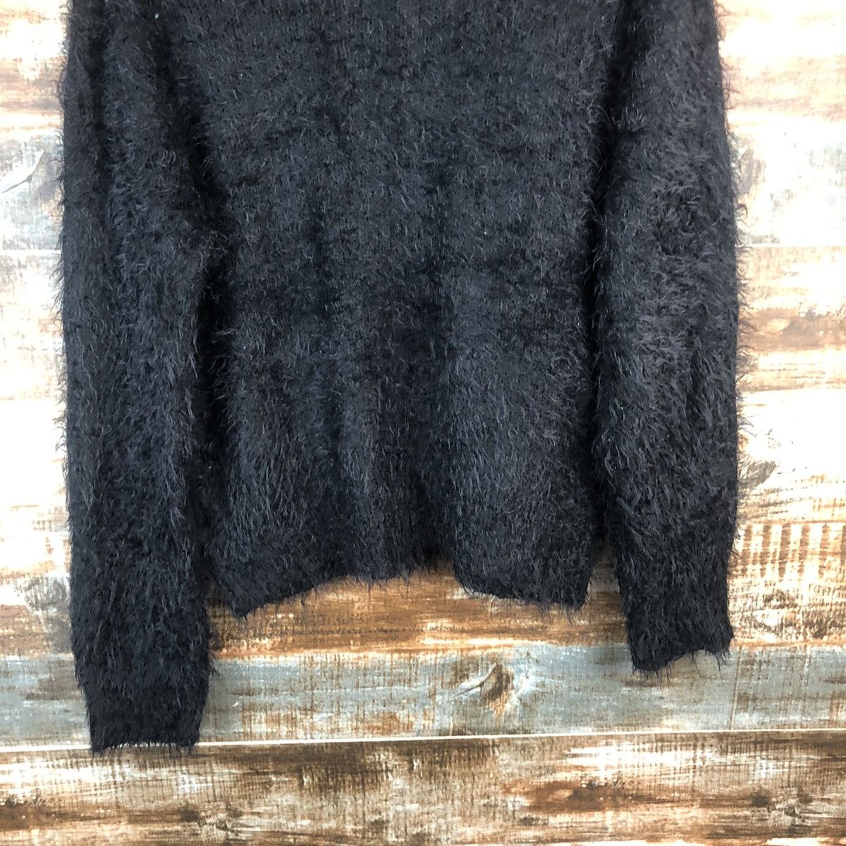 Japanese Brand DL HK Works London Black fur shaggy Mohair Knitwear #C364 Size M / US 6-8 / IT 42-44 - 14 Thumbnail