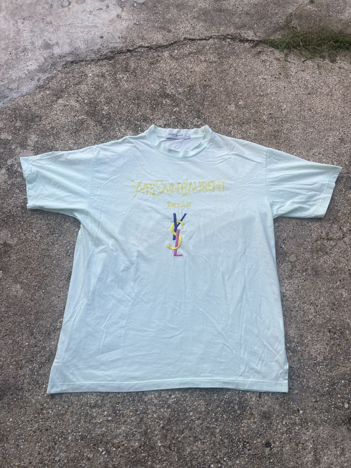 Yves Saint Laurent Yves Saint Laurent YSL Spell Out Embroidered Shirt Size US L / EU 52-54 / 3 - 1 Thumbnail