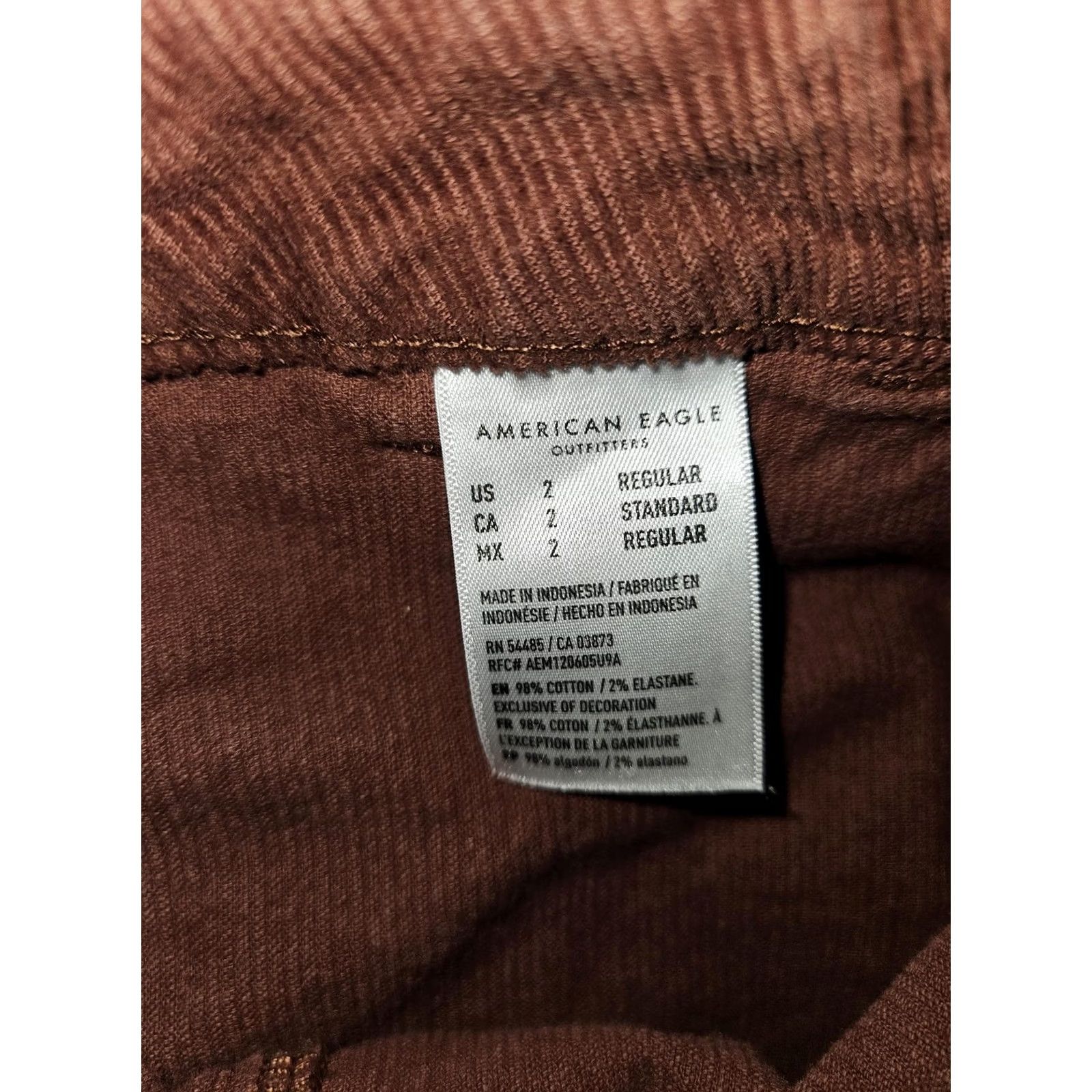 Vintage VINTAGE American Eagle Skirt Womens 2 Brown Corduroy Super High Rise A-Line Button Front (note: original is non-vintage) Size 26" / US 2 / IT 38 - 3 Thumbnail