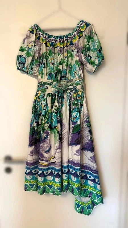 Prada PRADA Painterly Cotton Ruched Dress Size M / US 6-8 / IT 42-44 - 2 Thumbnail