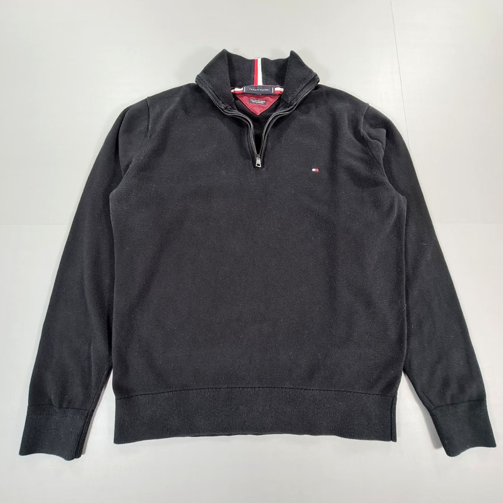 Tommy Hilfiger Tommy Hilfiger Mens Jumper Black L Zip Neck 1/4 Zip Knit Cotton Cashmere Henley Size US L / EU 52-54 / 3 - 2 Thumbnail