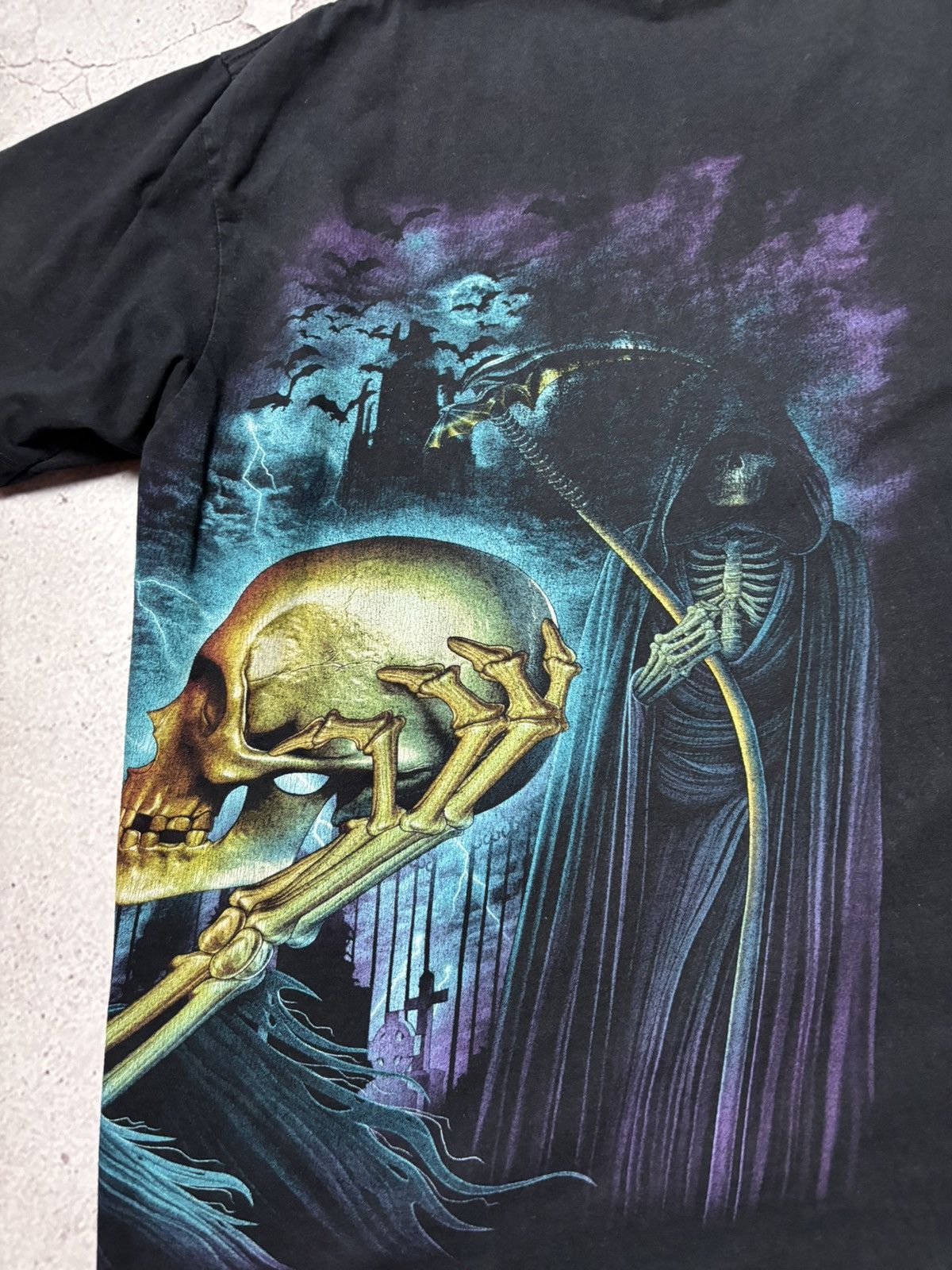 Vintage Rock Chang Grim Reaper Graphic T-Shirt Size XL Size US XL / EU 56 / 4 - 5 Thumbnail