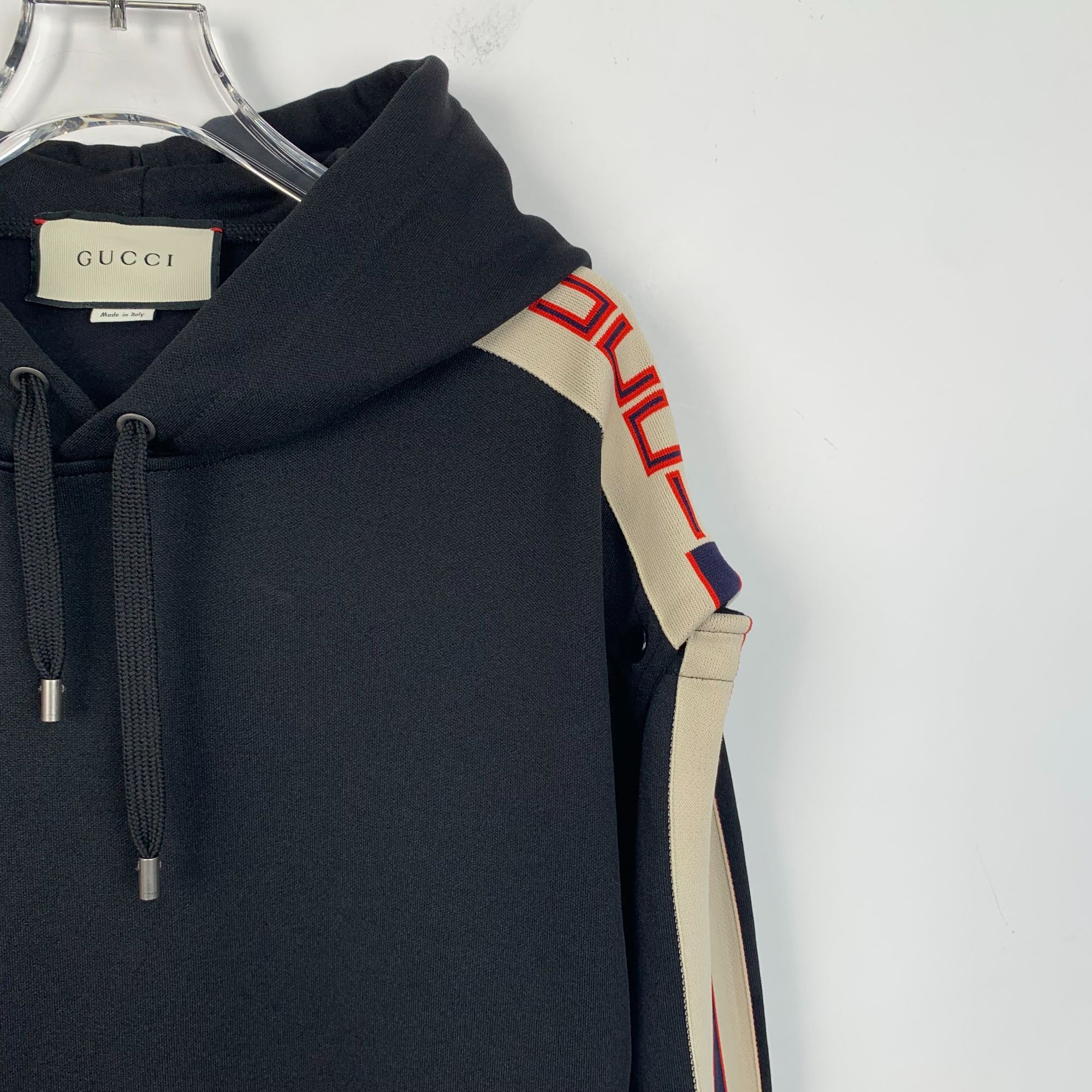 Gucci Gucci Black Cotton/Polyester Hoodie With Logo Tape Sleeves S Size XS / US 0-2 / IT 36-38 - 3 Thumbnail