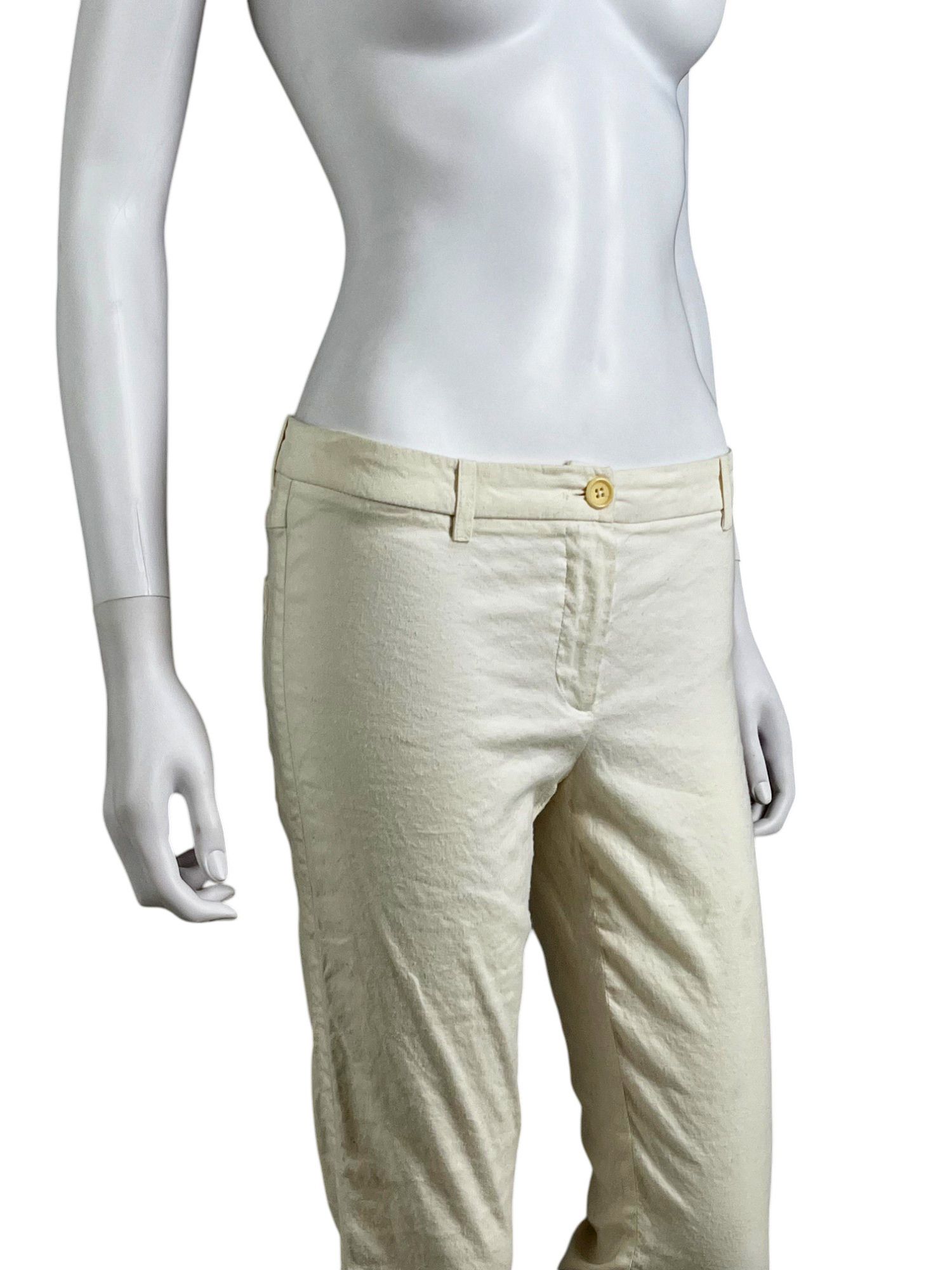 Ann Demeulemeester 2000's Cream Linen Pants Size 28" / US 6 / IT 42 - 4 Thumbnail