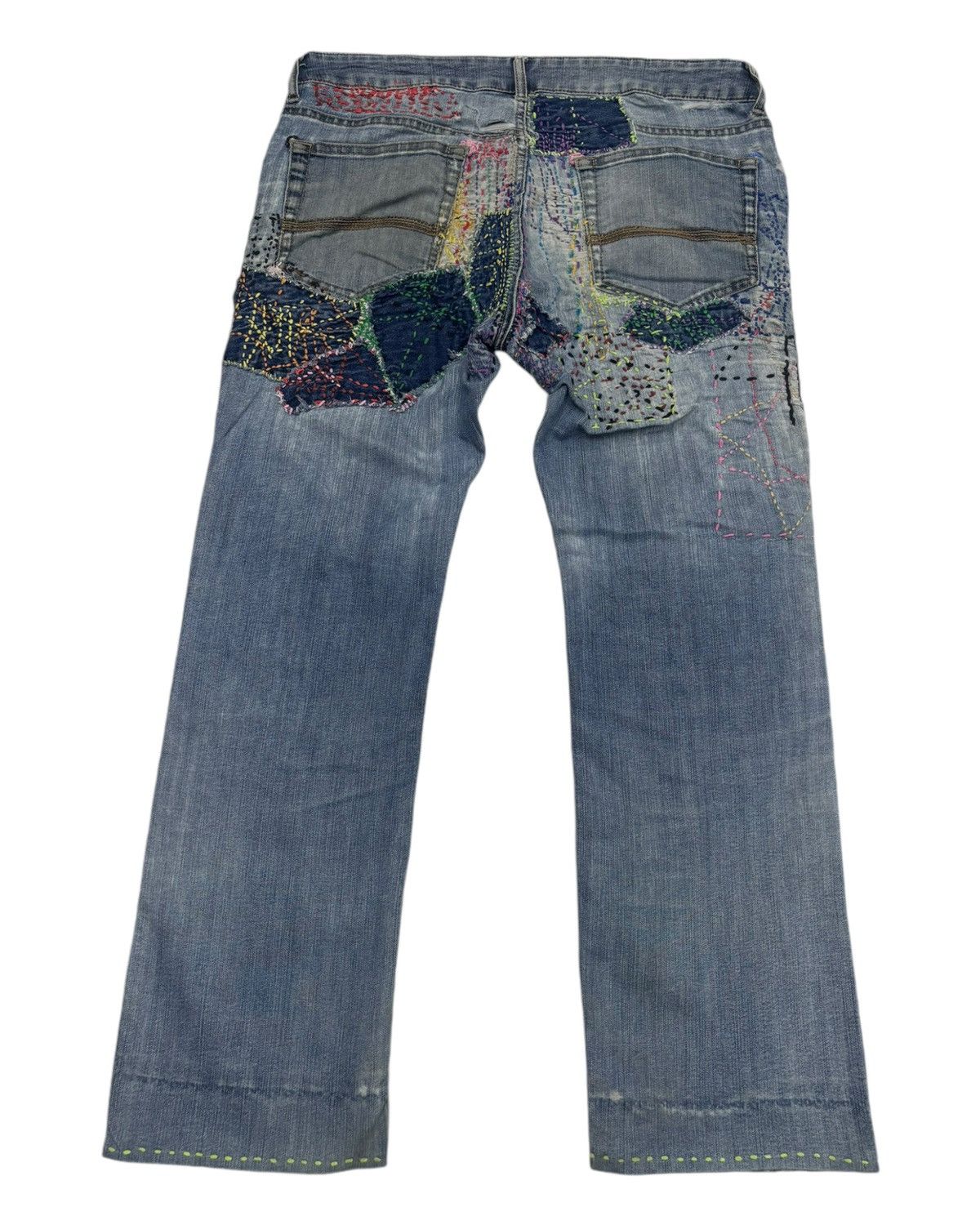 Japanese Brand Vintage Closshi Hand Knit Distressed Denim Jeans Size US 34 / EU 50 - 2 Thumbnail