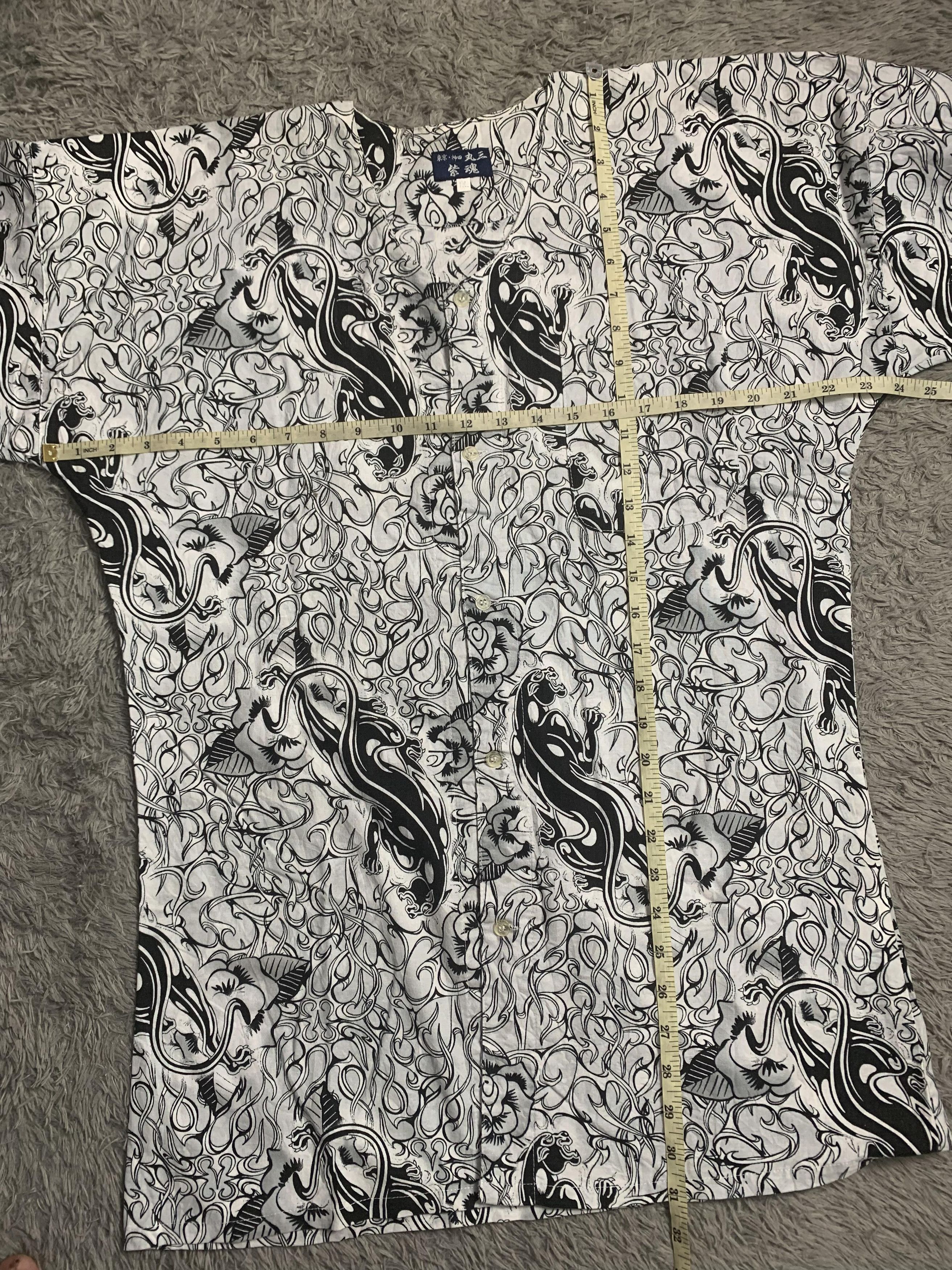 Japanese Brand Vintage Japanese Tiger Full Print Kimono Shirt Yakuza Style Size US XL / EU 56 / 4 - 8 Thumbnail