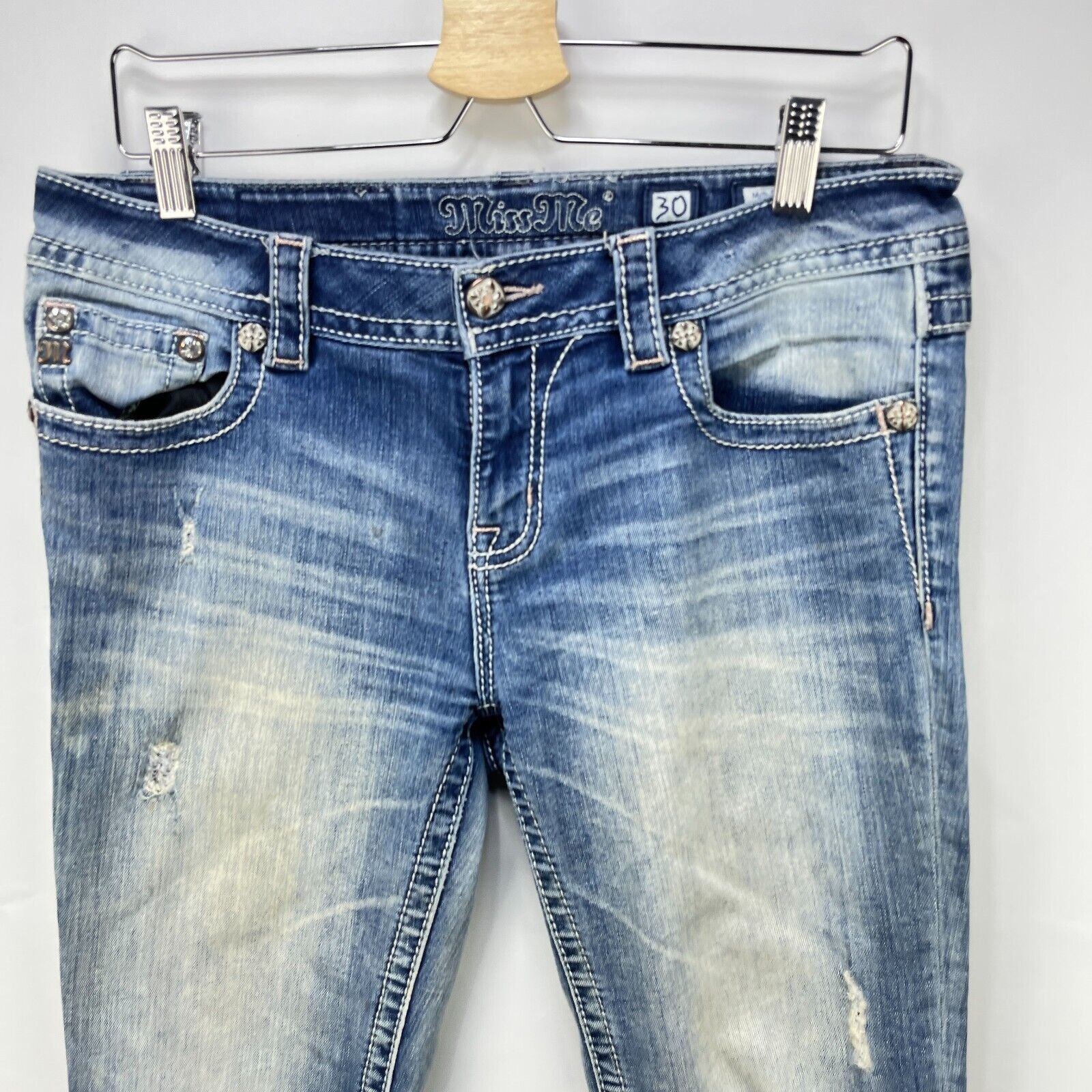 Miss Me × Vintage Vintage Y2K Miss Me Jeans Mid Rise Boot Flare Size 30 x 34 Size 30" / US 8 / IT 44 - 5 Thumbnail