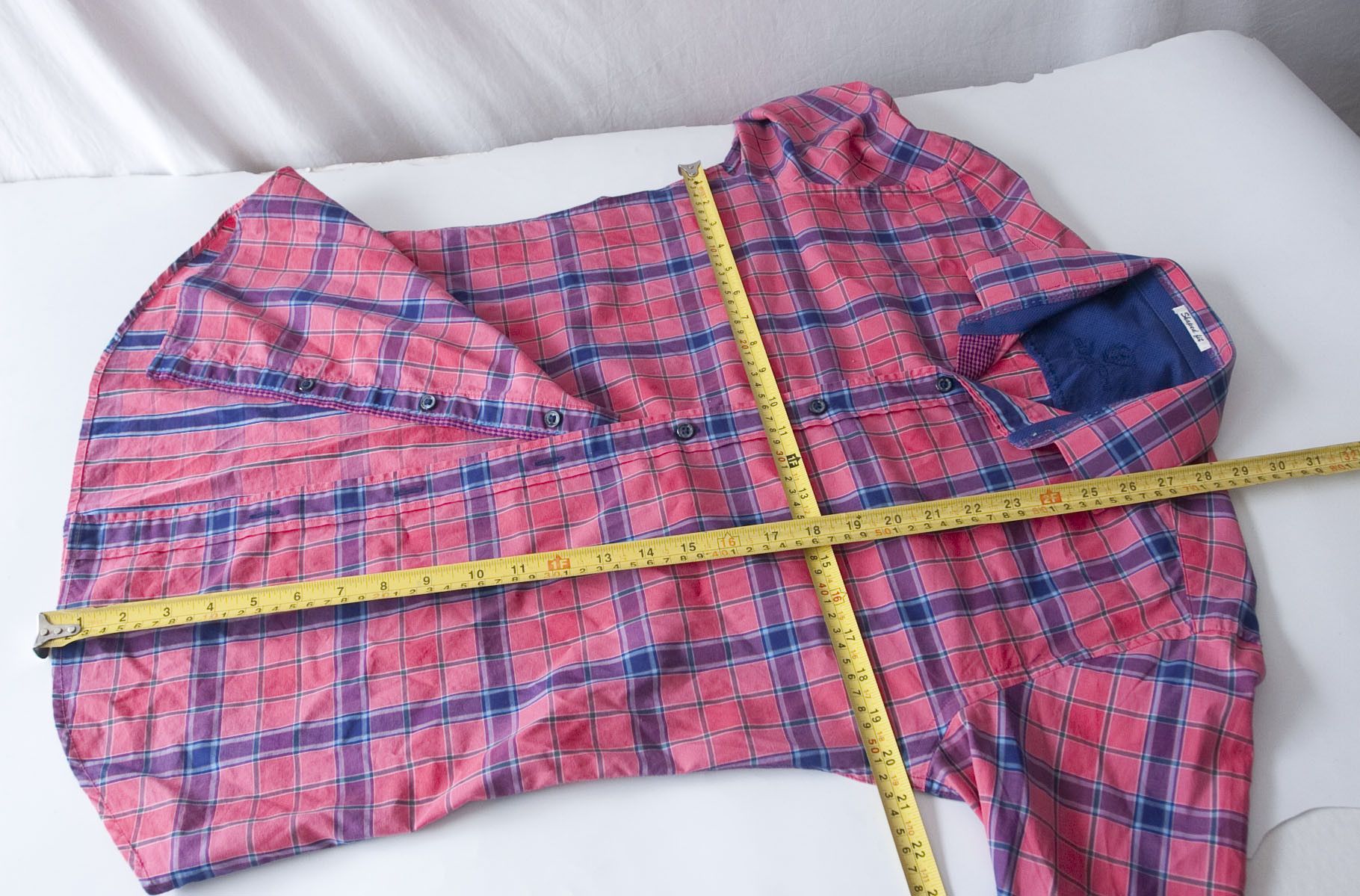 BUGATCHI Bugatchi Shirt Sharped Fit Size M Dark Pink Plaid Size US M / EU 48-50 / 2 - 3 Thumbnail