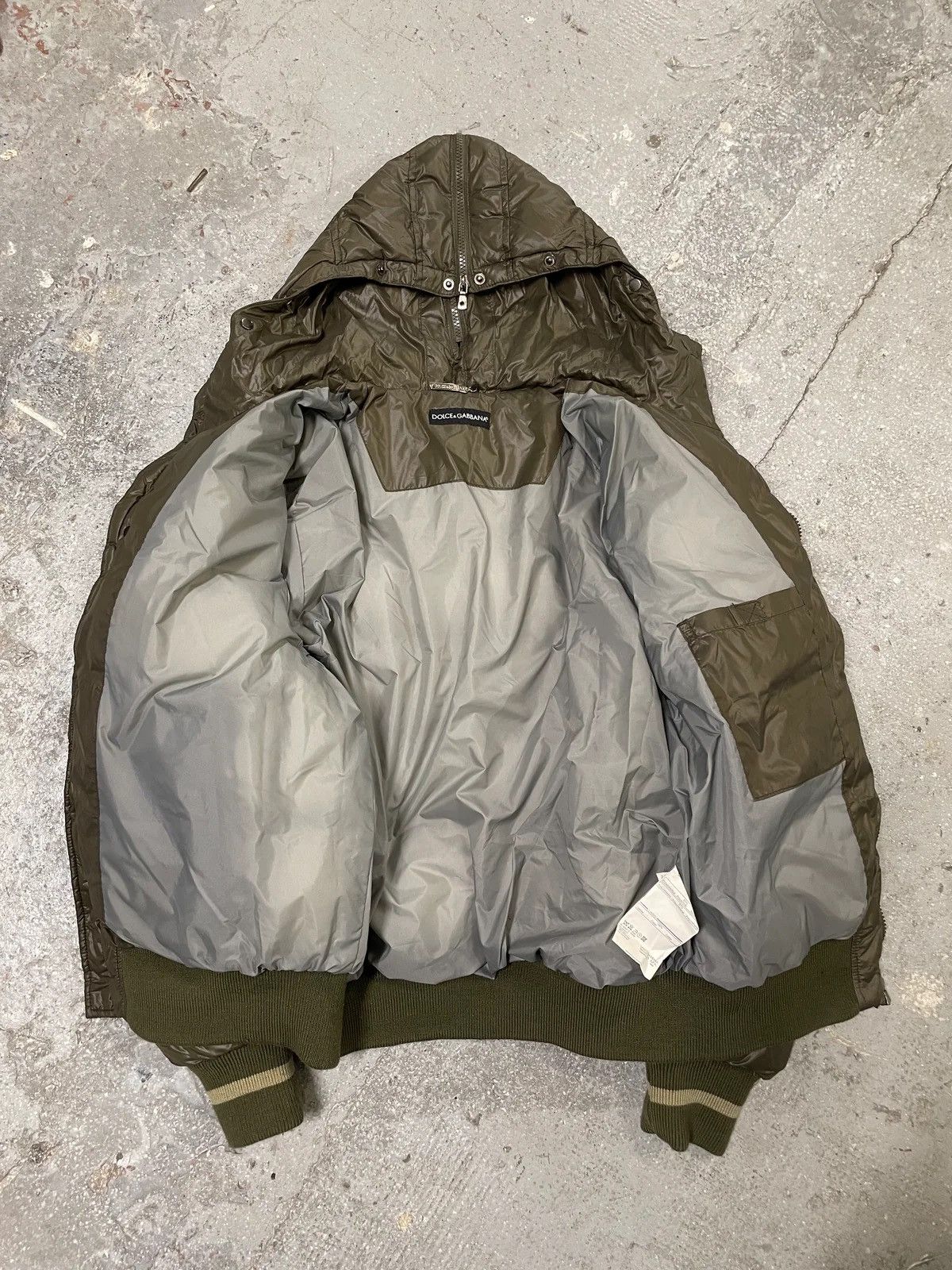 Dolce & Gabbana AW2003 Dolce & Gabbana Olive Military Puffer Jacket Size US XL / EU 56 / 4 - 4 Thumbnail