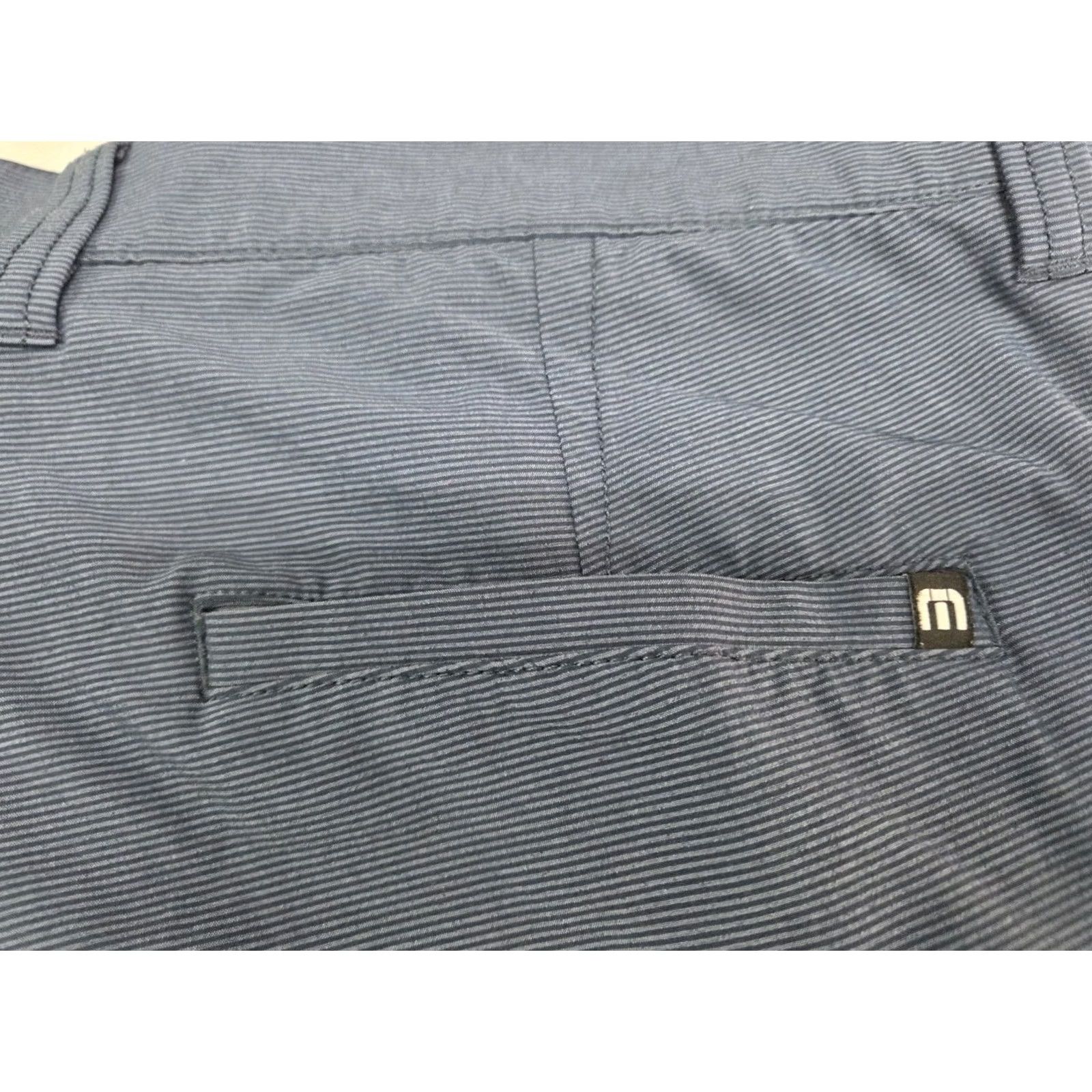 TravisMathew Travis Mathew Mens Golf Shorts Blue/Black Striped Size 36/9" #8456 Size US 36 / EU 52 - 5 Thumbnail