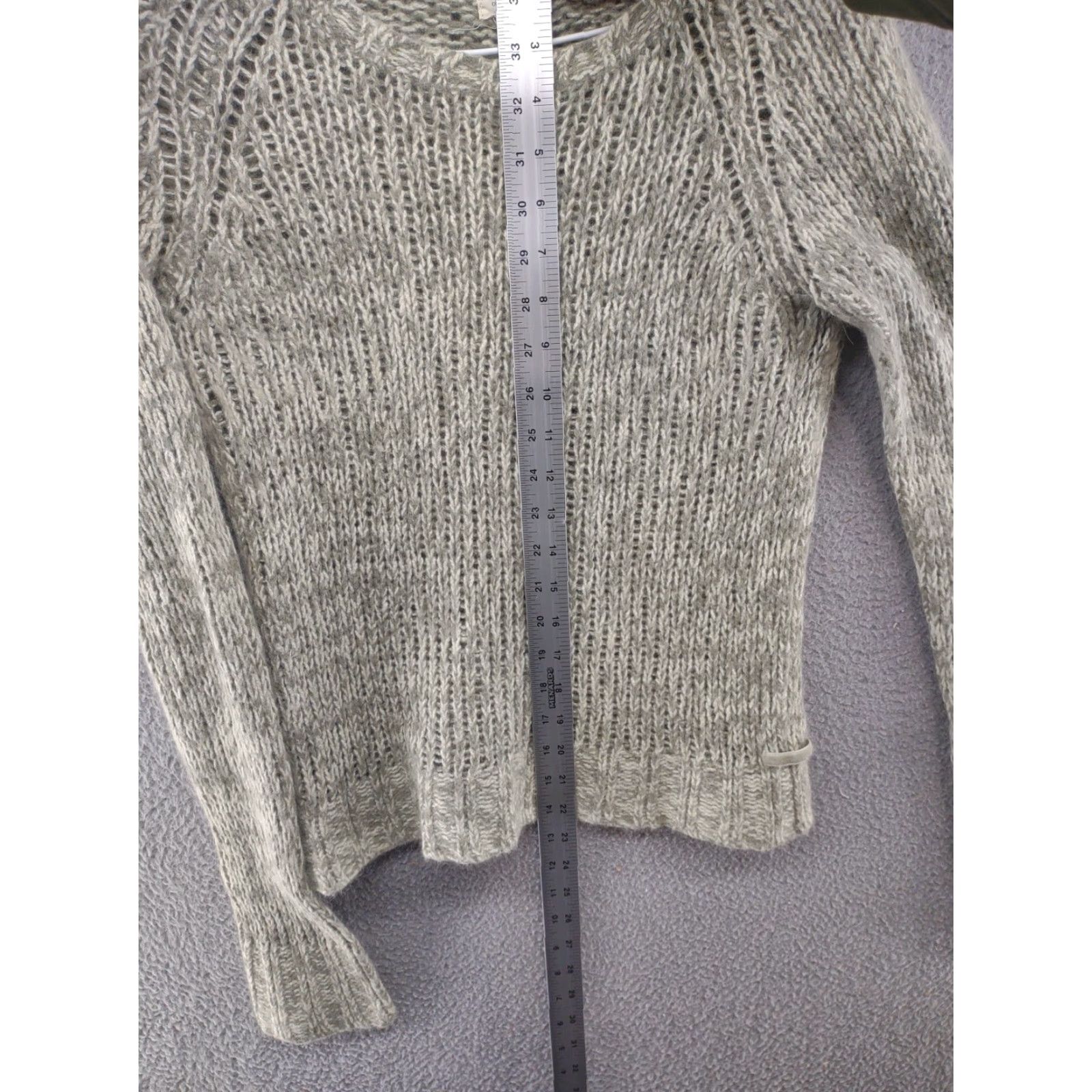 American Eagle Outfitters VINTAGE American Eagle Outfitters Green Rabbit Wool Hair Blend Knit Sweater Shirt Women L Crew Neck Sheer Pullover Size L / US 10 / IT 46 - 6 Thumbnail